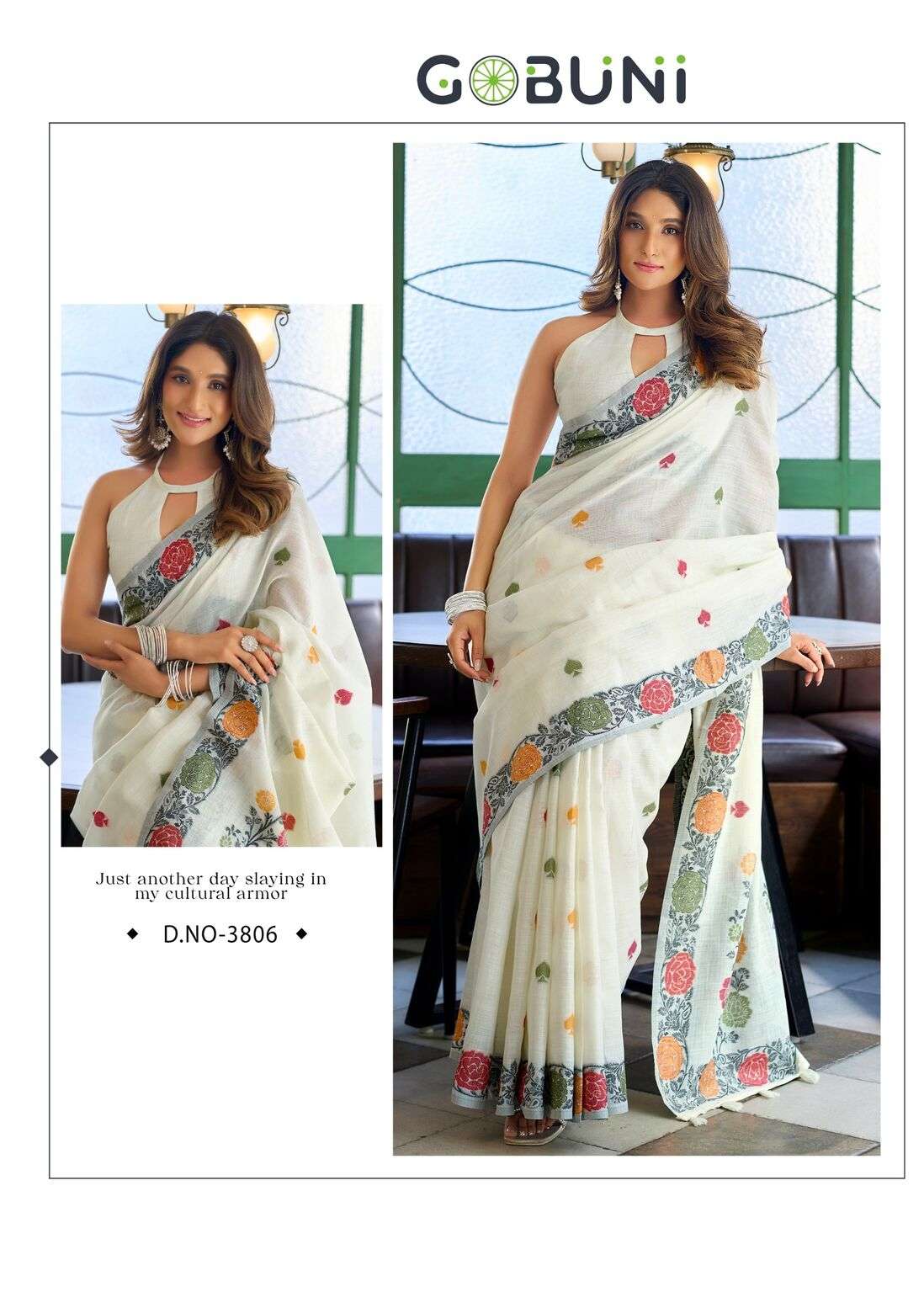 MOST BEAUTIFUL LINEN JACQUARD HANDLOOM SAREE WITH FANCY TASSELS SUMAN CATALOG 