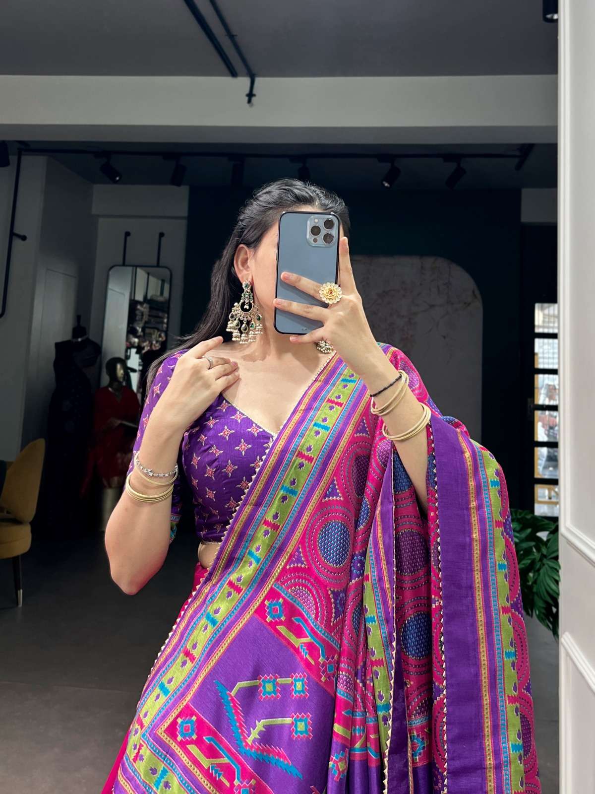 MOST TREANDING LEHENGA TASAR SILK PRINTED WITH ICONIC SPARKLE