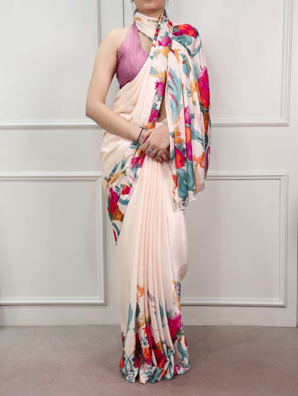 MOST TRENDING SATIN SILK PRINTED SAREE COLLECTION