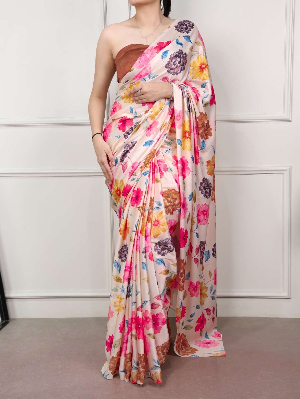 MOST TRENDING SATIN SILK PRINTED SAREE COLLECTION