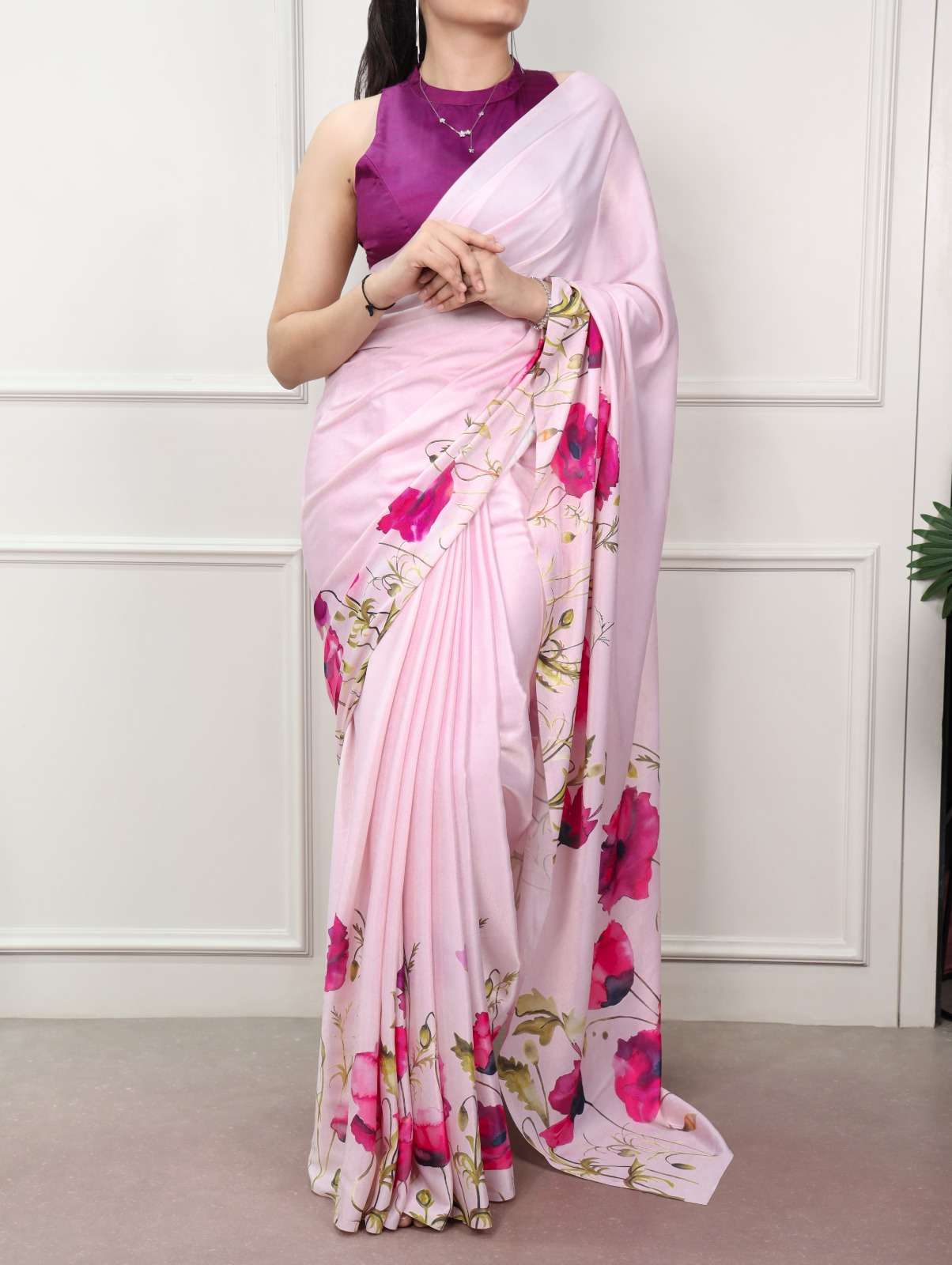 MOST TRENDING SATIN SILK PRINTED SAREE COLLECTION