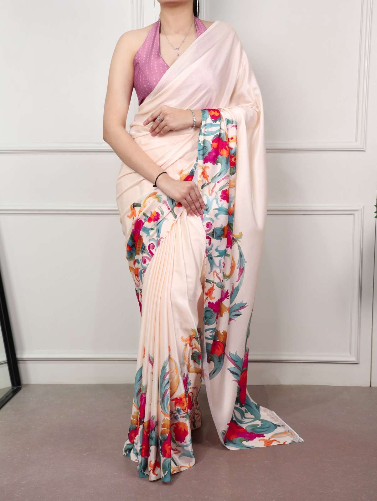 MOST TRENDING SATIN SILK PRINTED SAREE COLLECTION