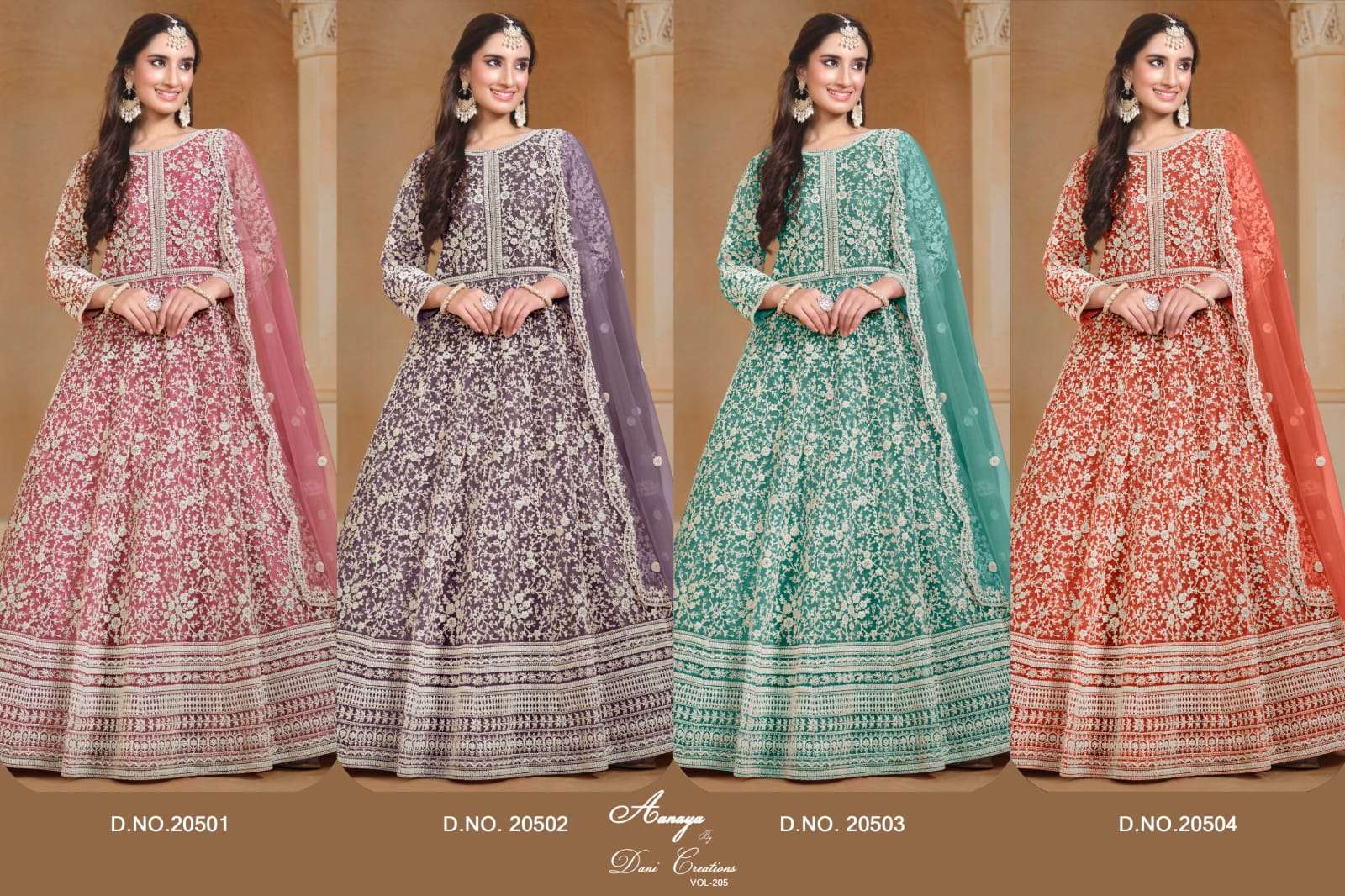 NET FEBRIC GOWN, PANT WITH DUPATTA AANAYA VOL-205
