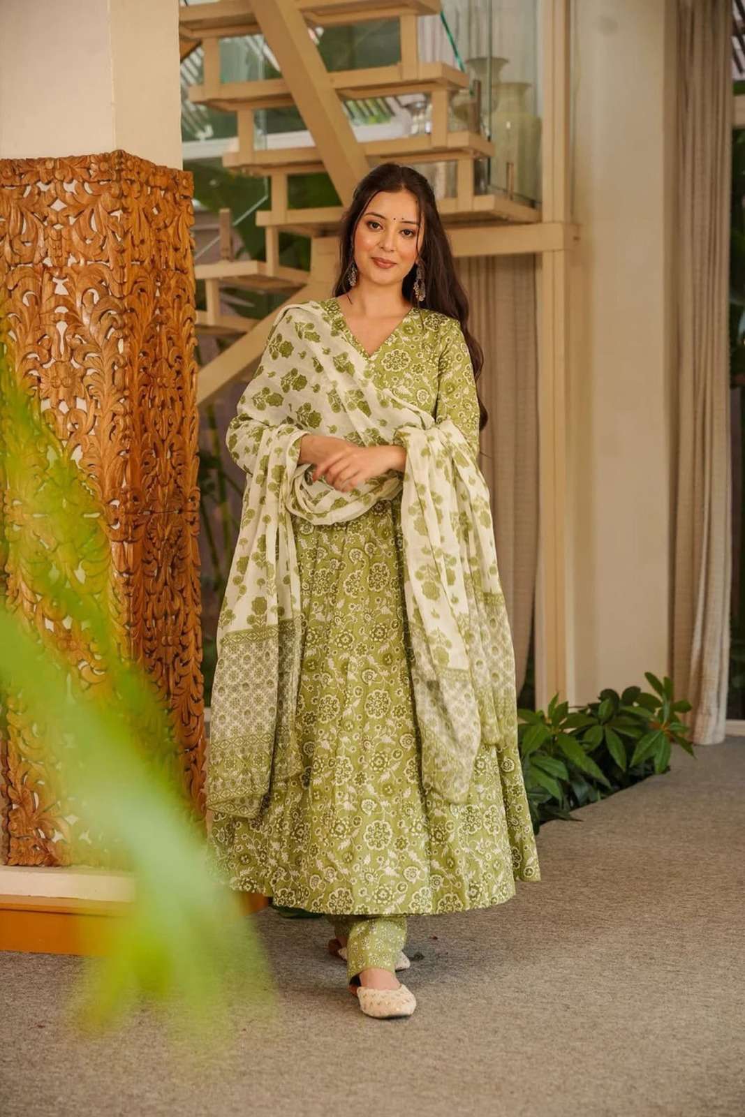 NEW COTTON SILK ANARKALI STYLE DRESS DEVI VOL-15