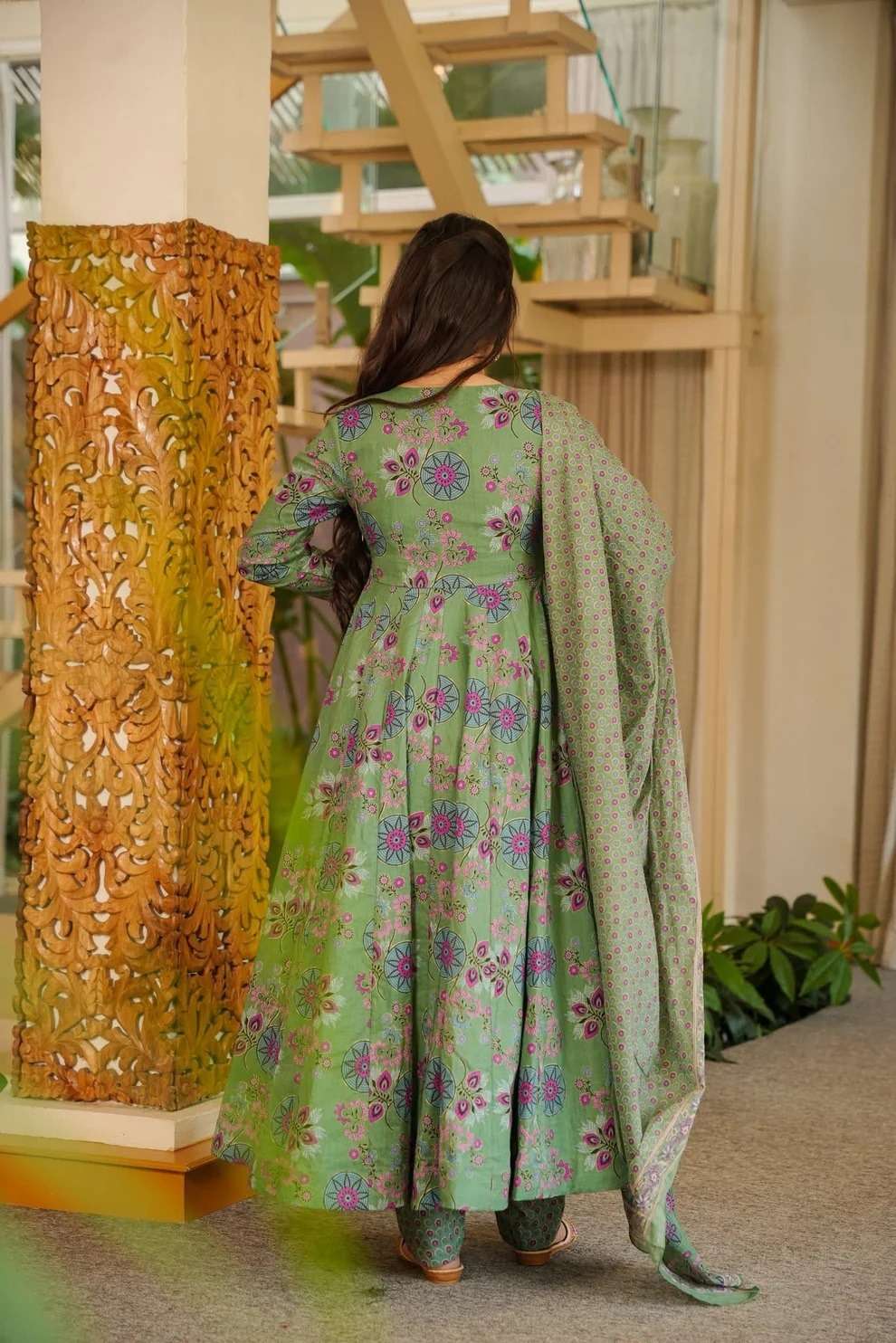 NEW COTTON SILK ANARKALI STYLE DRESS DEVI VOL-15
