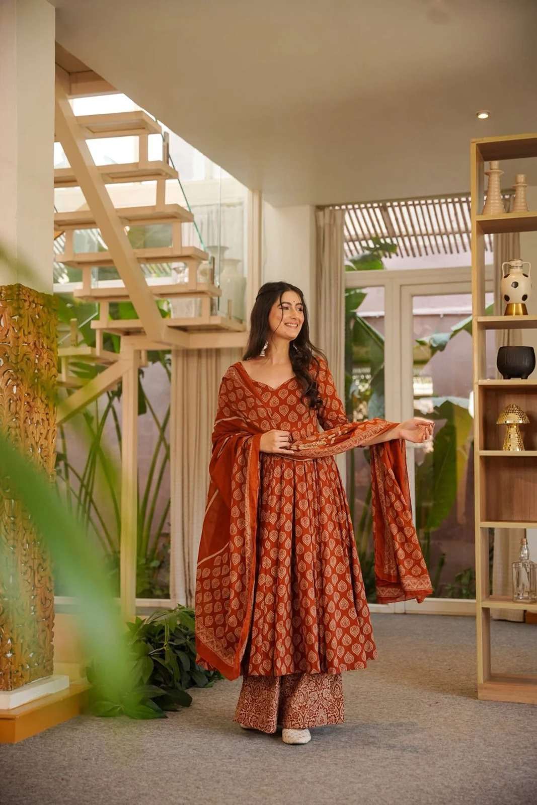 NEW COTTON SILK ANARKALI STYLE DRESS DEVI VOL-15