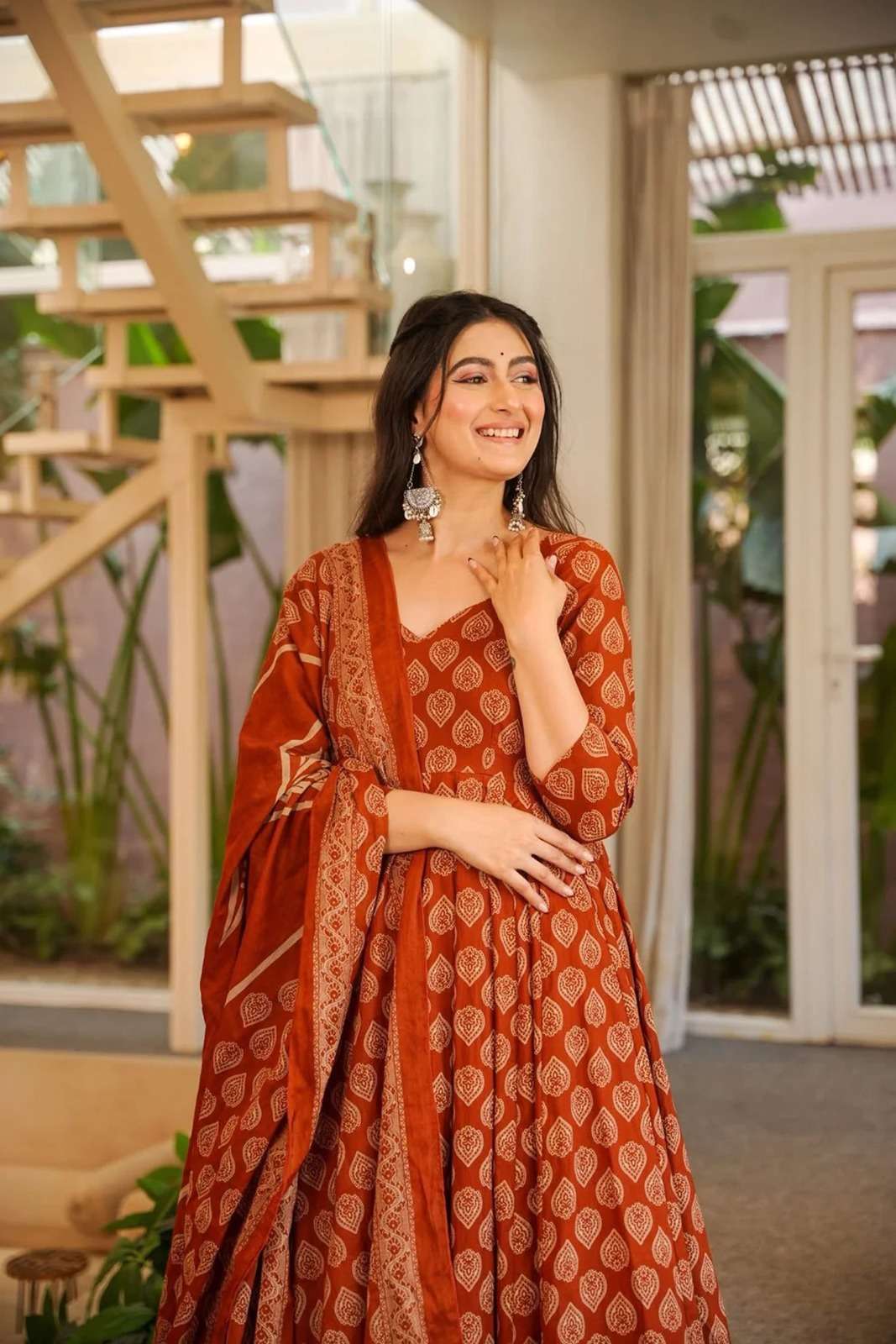 NEW COTTON SILK ANARKALI STYLE DRESS DEVI VOL-15