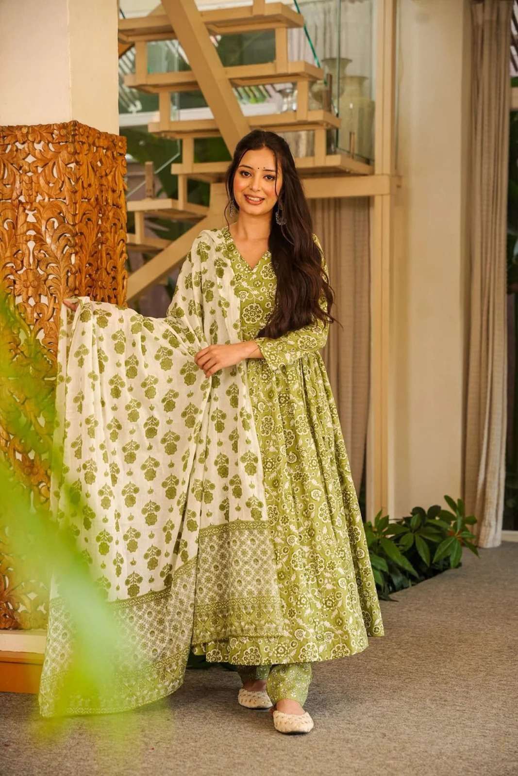 NEW COTTON SILK ANARKALI STYLE DRESS DEVI VOL-15