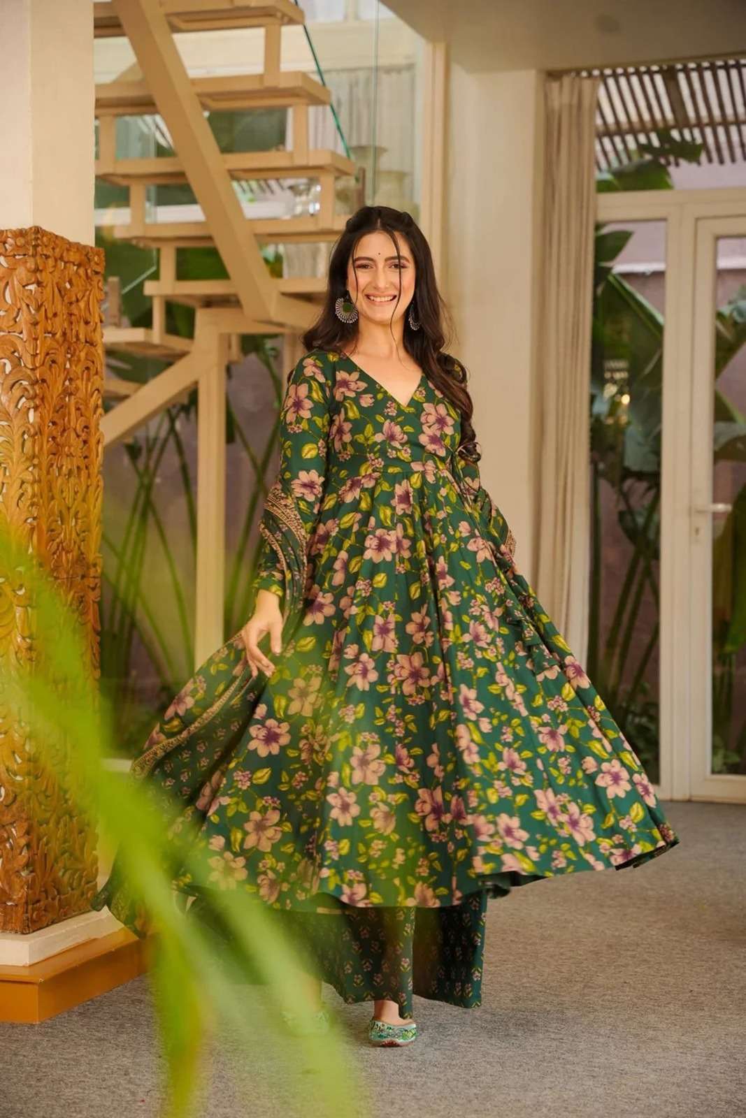 NEW COTTON SILK ANARKALI STYLE DRESS DEVI VOL-15