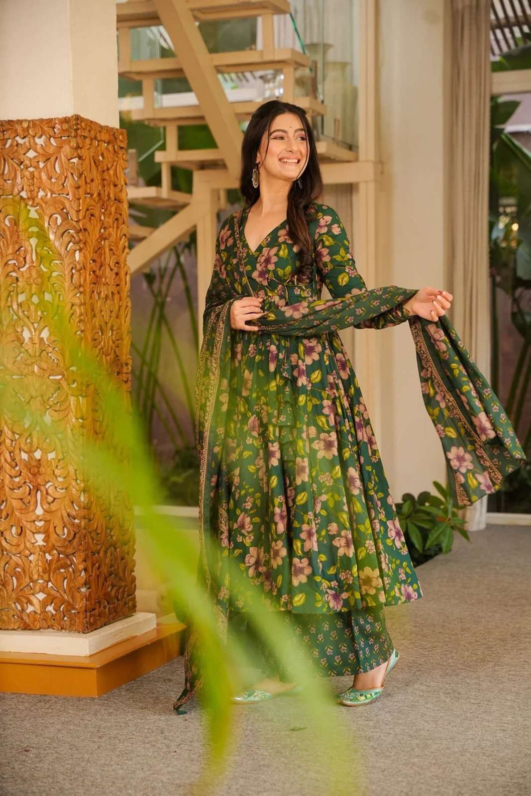 NEW COTTON SILK ANARKALI STYLE DRESS DEVI VOL-15
