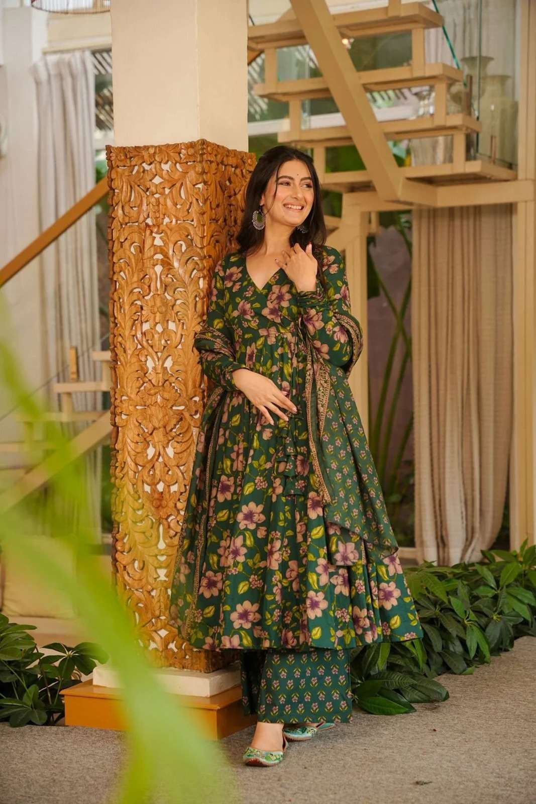 NEW COTTON SILK ANARKALI STYLE DRESS DEVI VOL-15
