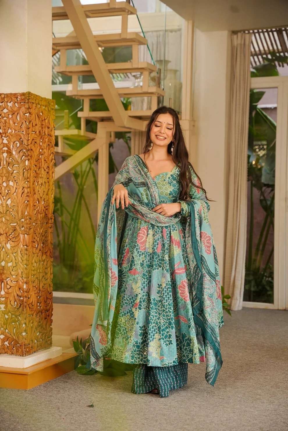 NEW COTTON SILK ANARKALI STYLE DRESS DEVI VOL-15