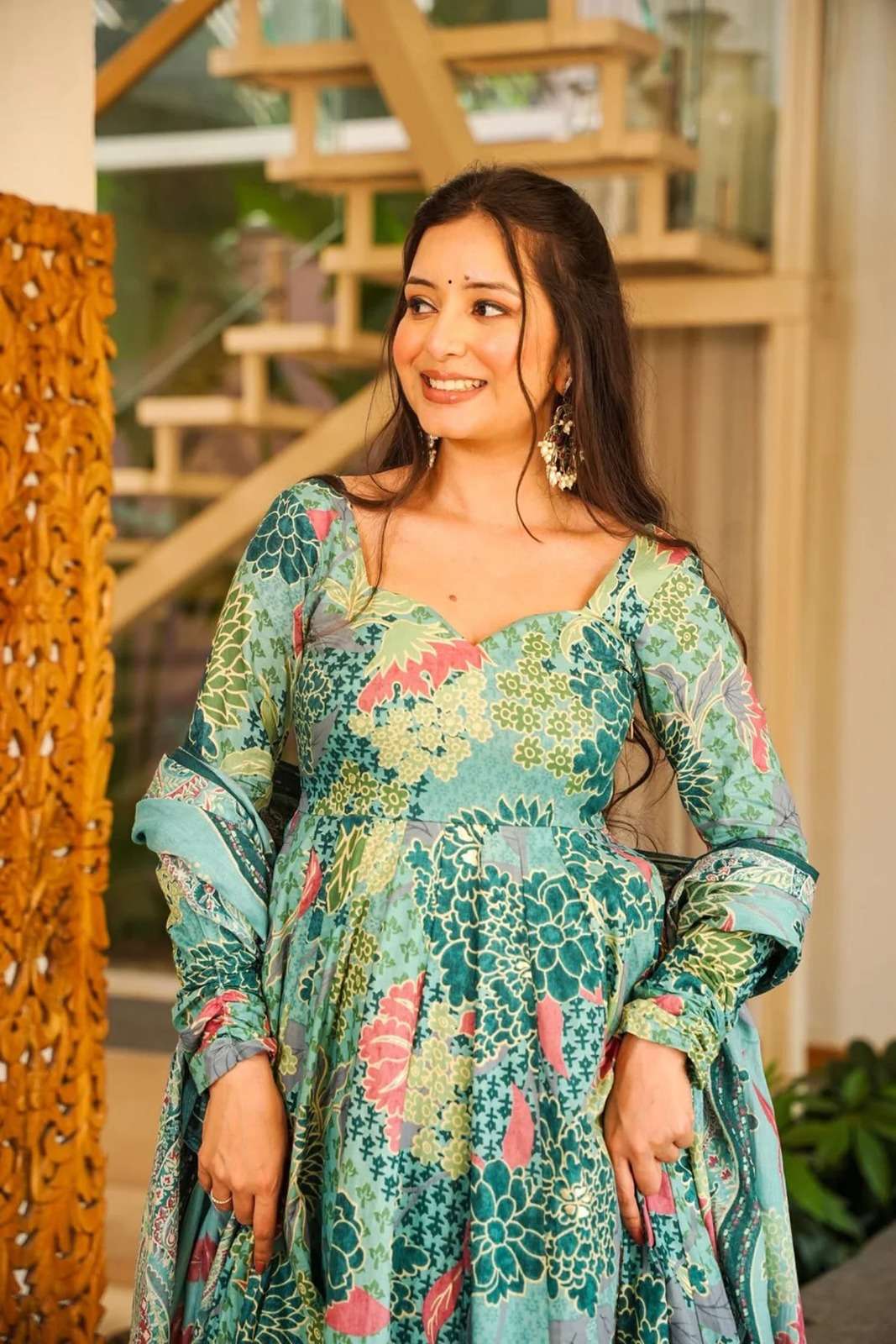 NEW COTTON SILK ANARKALI STYLE DRESS DEVI VOL-15
