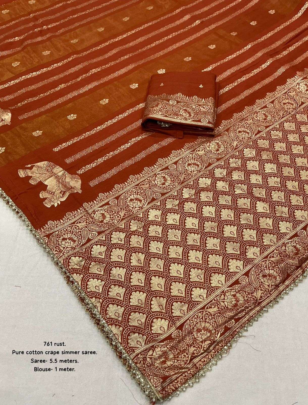NEW FANCY PURE BANARASI STYLE ZARI WOMAN SAREE FROM LD-761 KAVITA ELEPHANT