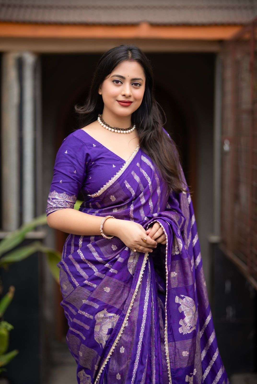 NEW FANCY PURE BANARASI STYLE ZARI WOMAN SAREE FROM LD-761 KAVITA ELEPHANT