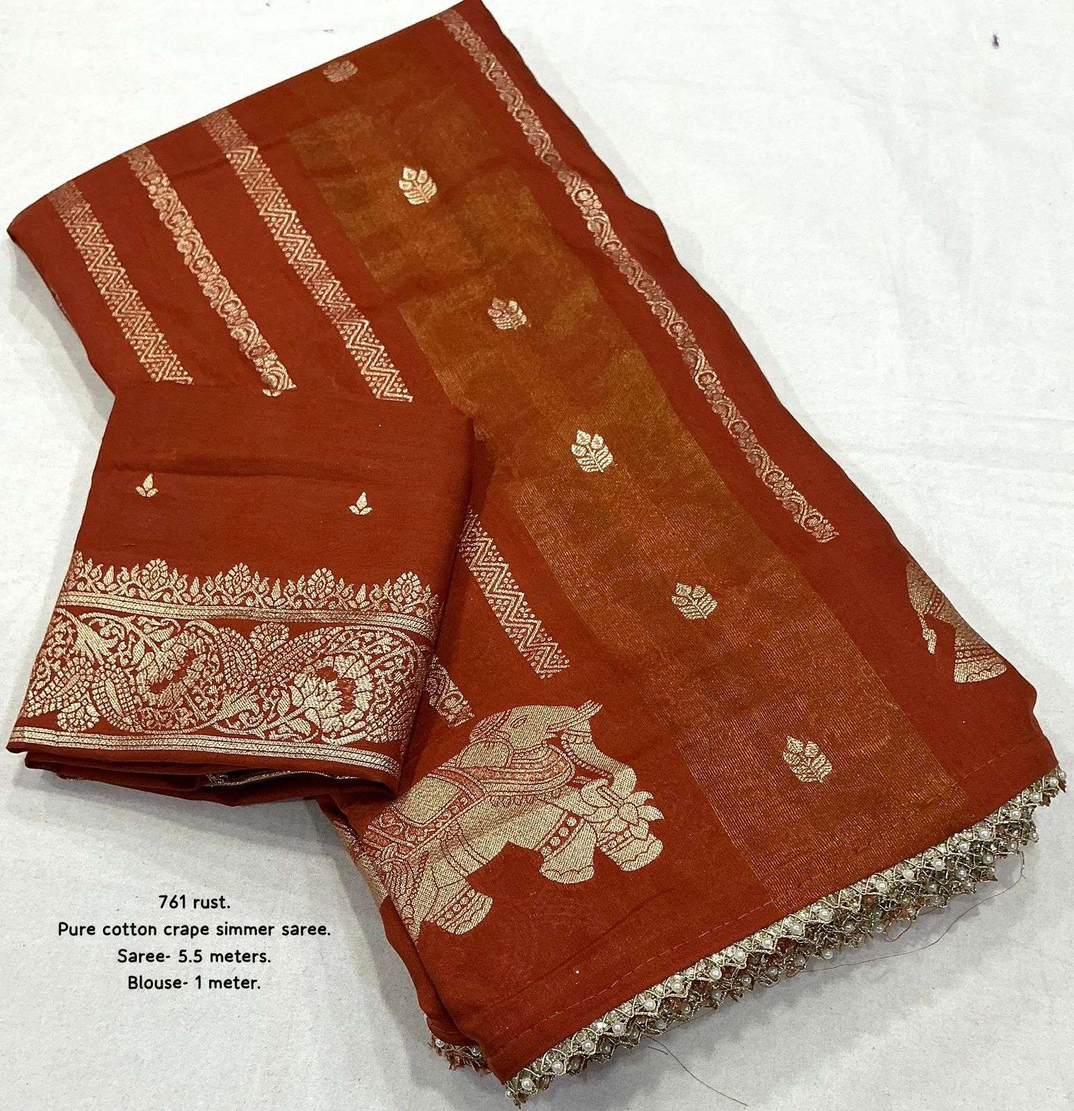 NEW FANCY PURE BANARASI STYLE ZARI WOMAN SAREE FROM LD-761 KAVITA ELEPHANT
