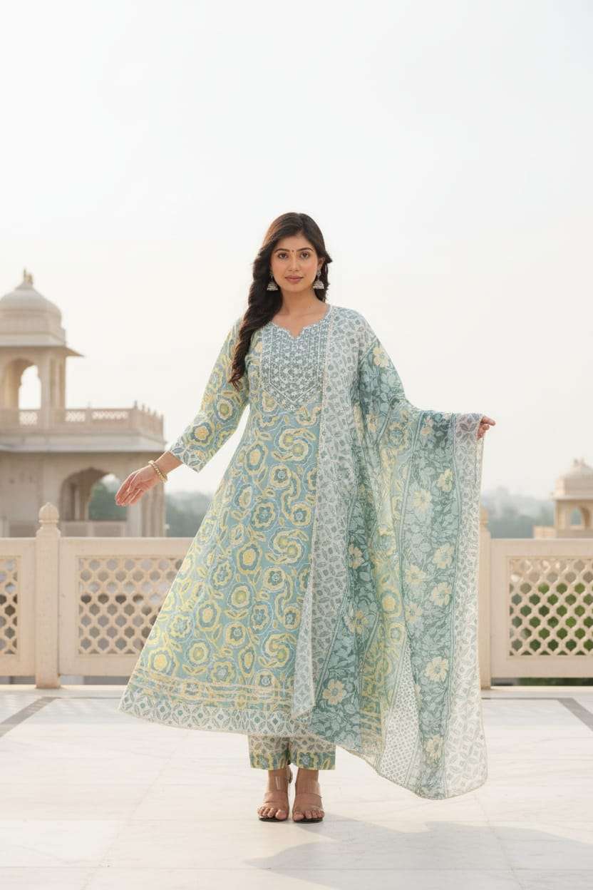 NEW LAUNCHING COTTON PRINT ANARKALI STYLE DRESS COLLECTION