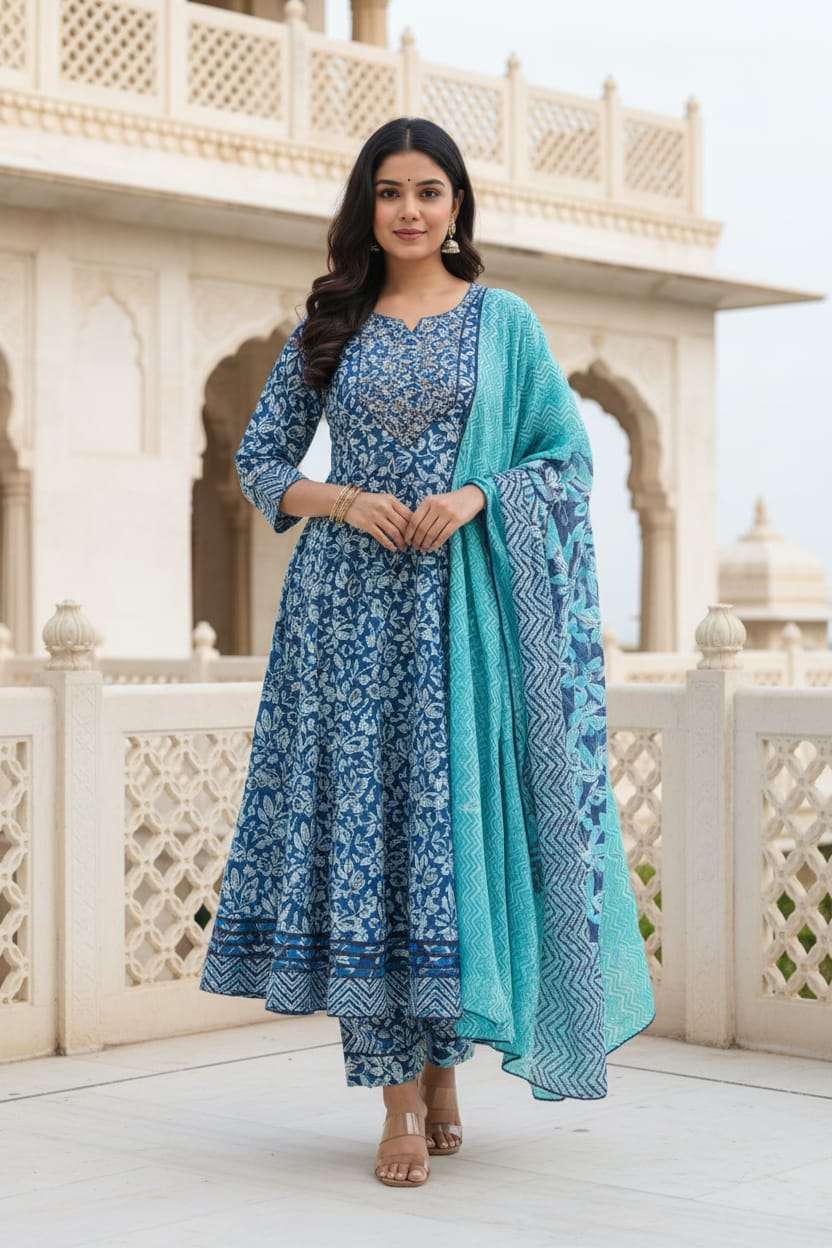 NEW LAUNCHING COTTON PRINT ANARKALI STYLE DRESS COLLECTION
