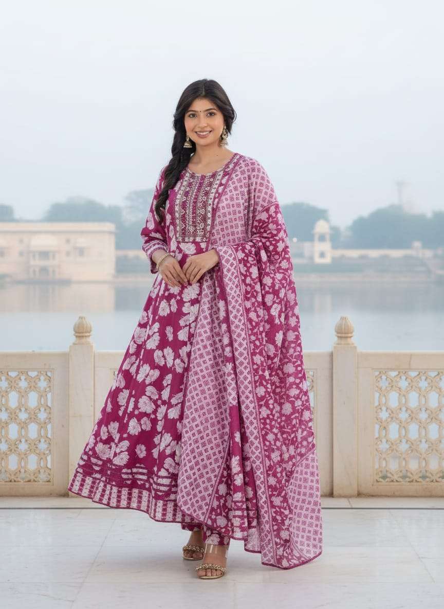 NEW LAUNCHING COTTON PRINT ANARKALI STYLE DRESS COLLECTION