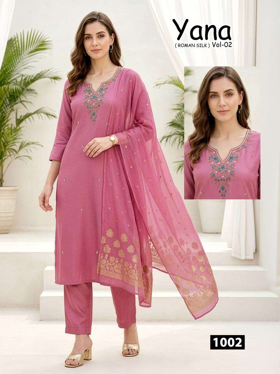  NEW LAUNCHING HEAVY  ROMAN SILK WITH LINING KURTI SET YANA VOL-2