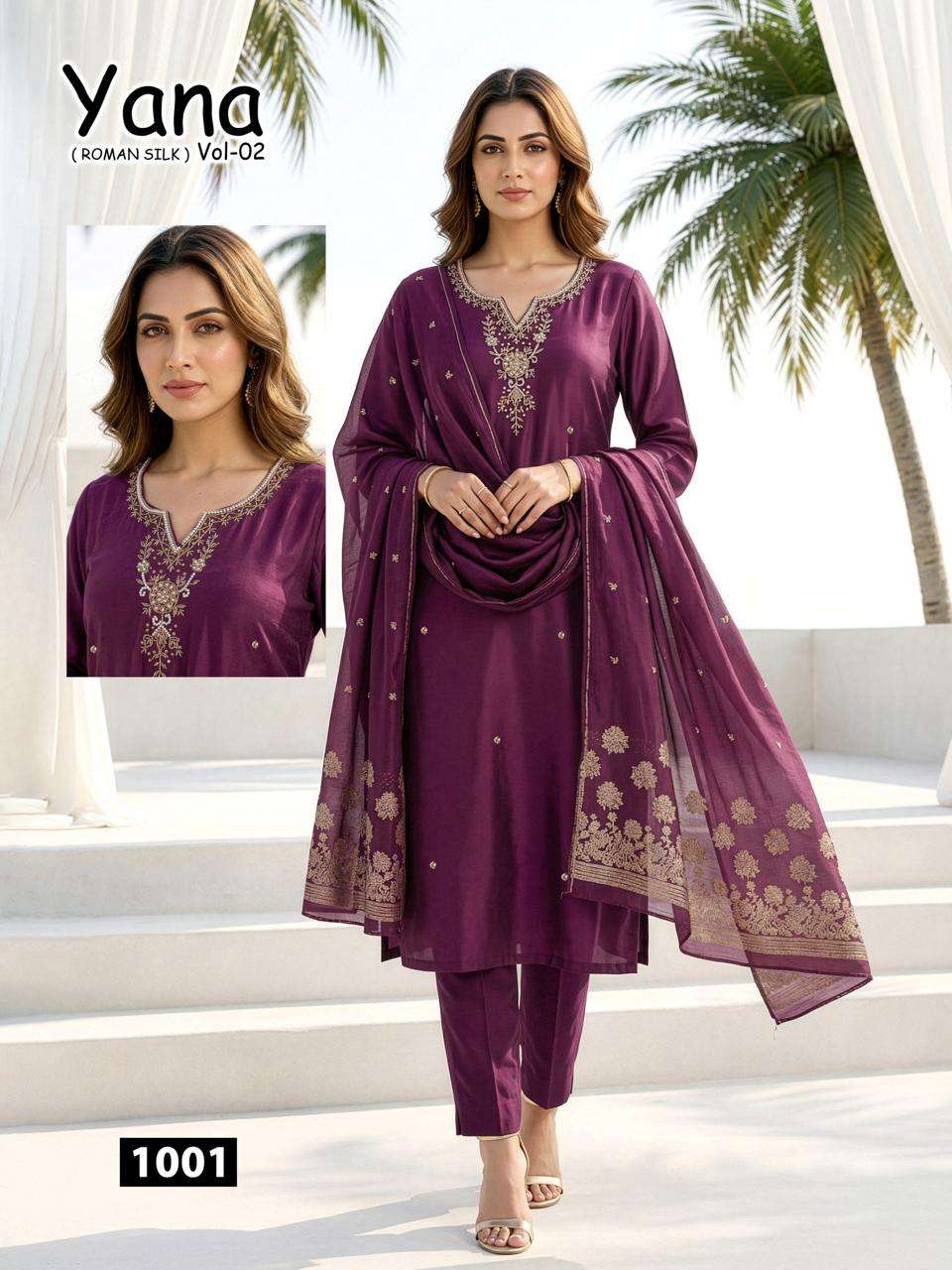  NEW LAUNCHING HEAVY  ROMAN SILK WITH LINING KURTI SET YANA VOL-2
