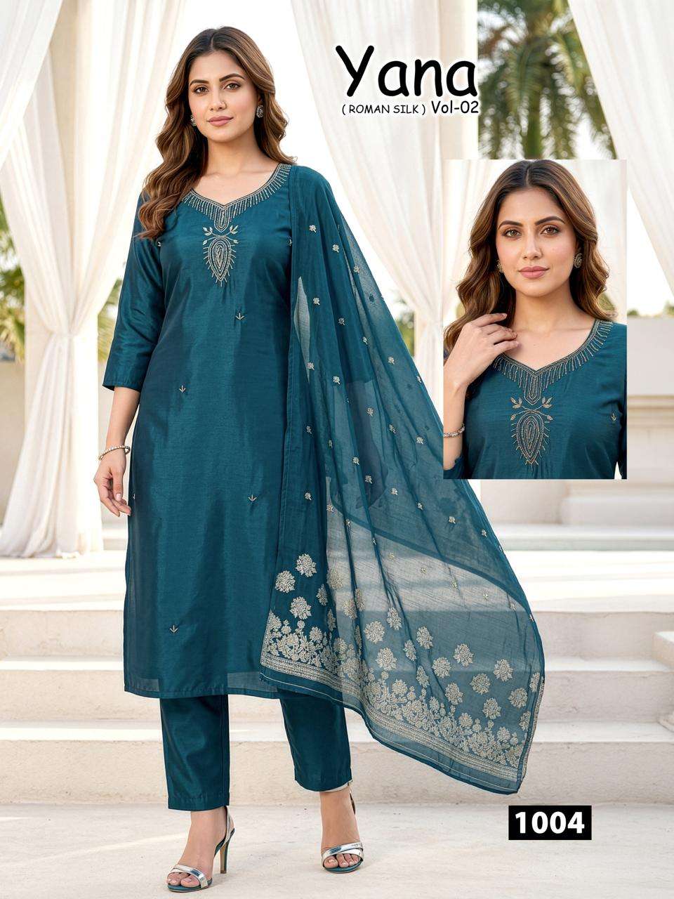  NEW LAUNCHING HEAVY  ROMAN SILK WITH LINING KURTI SET YANA VOL-2