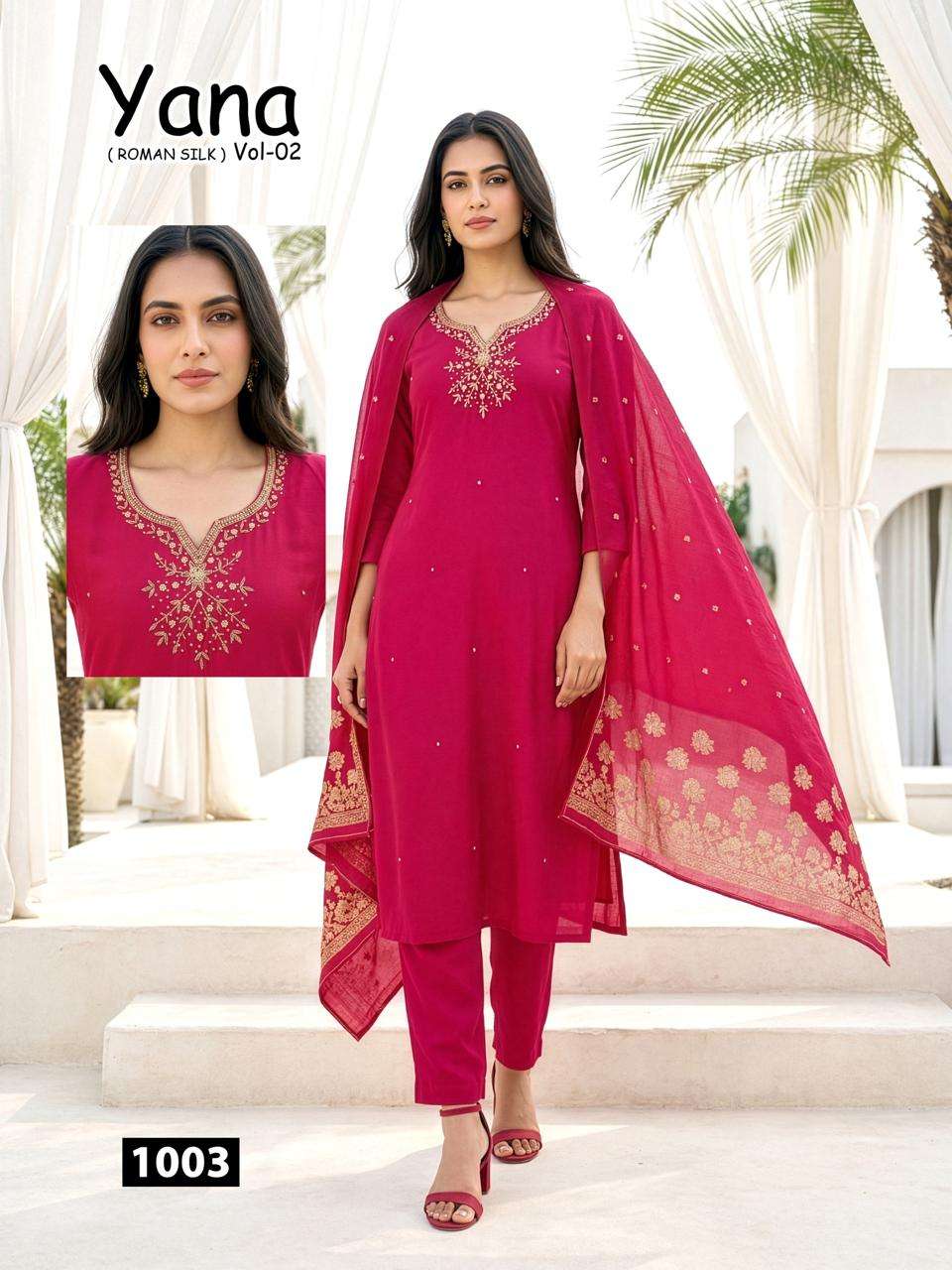  NEW LAUNCHING HEAVY  ROMAN SILK WITH LINING KURTI SET YANA VOL-2