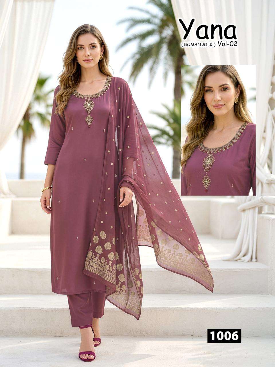  NEW LAUNCHING HEAVY  ROMAN SILK WITH LINING KURTI SET YANA VOL-2