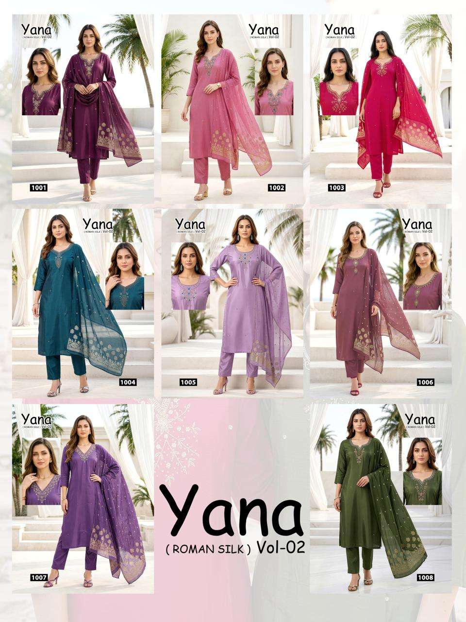  NEW LAUNCHING HEAVY  ROMAN SILK WITH LINING KURTI SET YANA VOL-2