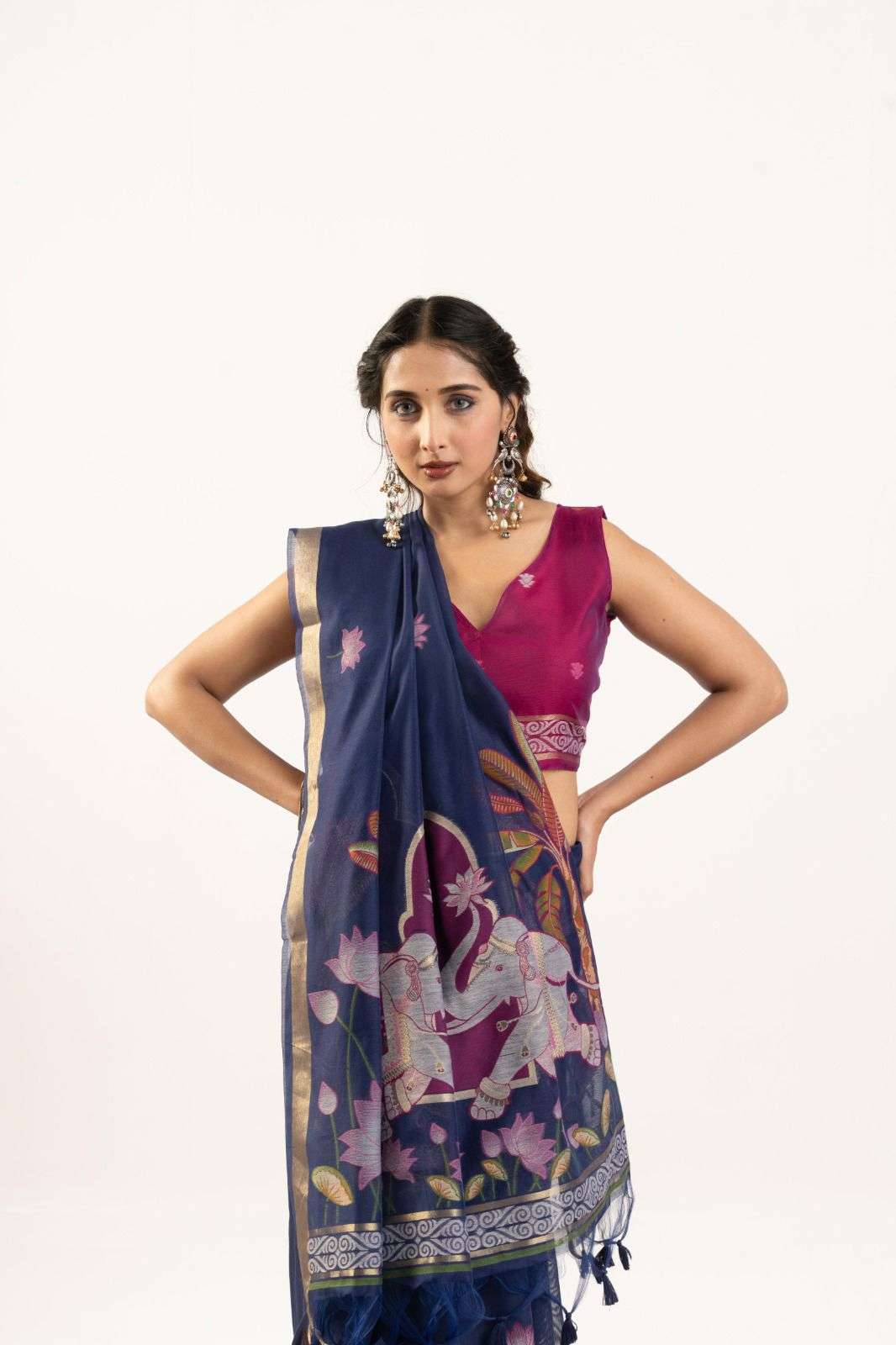 NEW LAUNCHING PREMIUM SOFT MUGA COTTON ELEPHANT SAREE COLLECTION