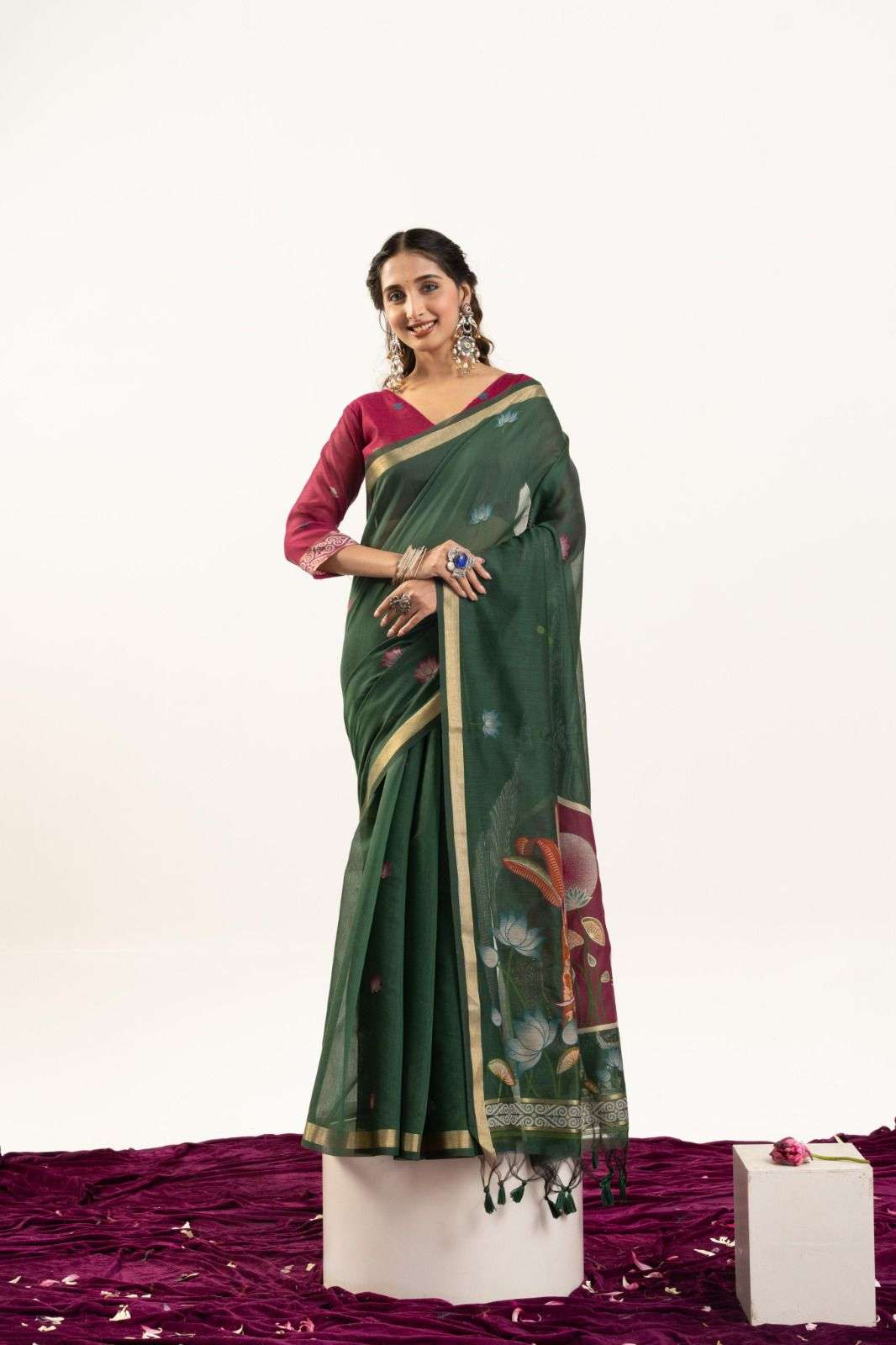 NEW LAUNCHING PREMIUM SOFT MUGA COTTON ELEPHANT SAREE COLLECTION