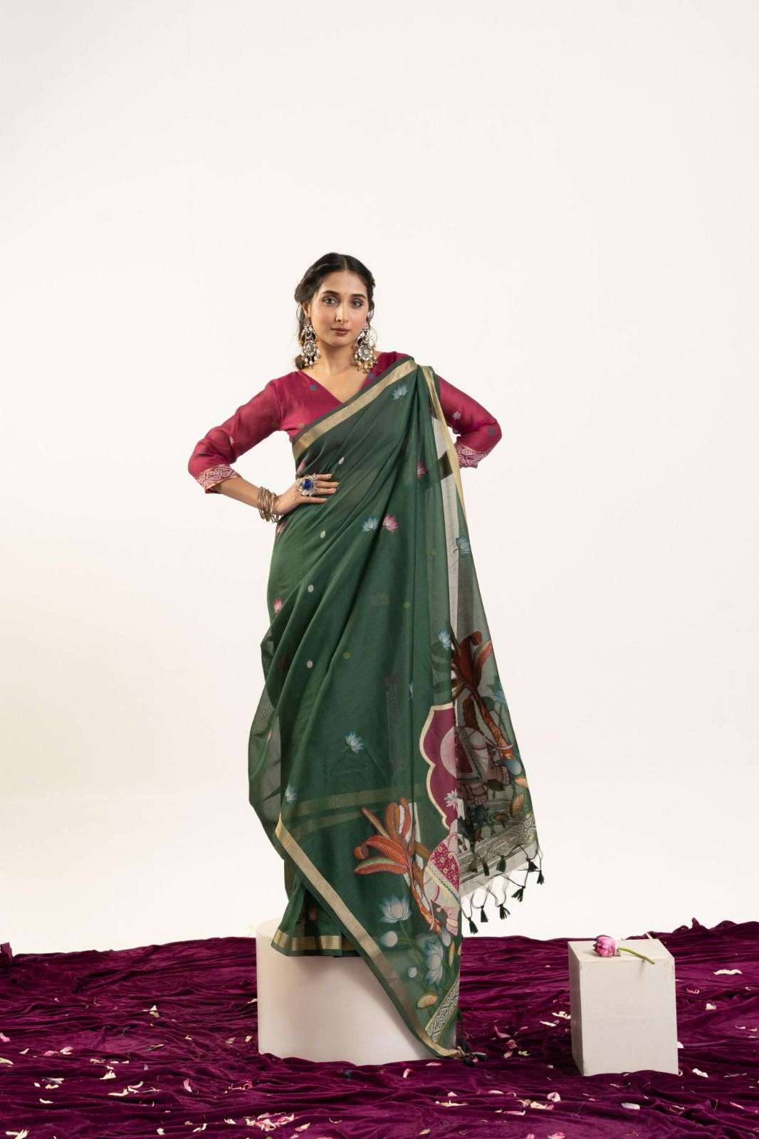 NEW LAUNCHING PREMIUM SOFT MUGA COTTON ELEPHANT SAREE COLLECTION