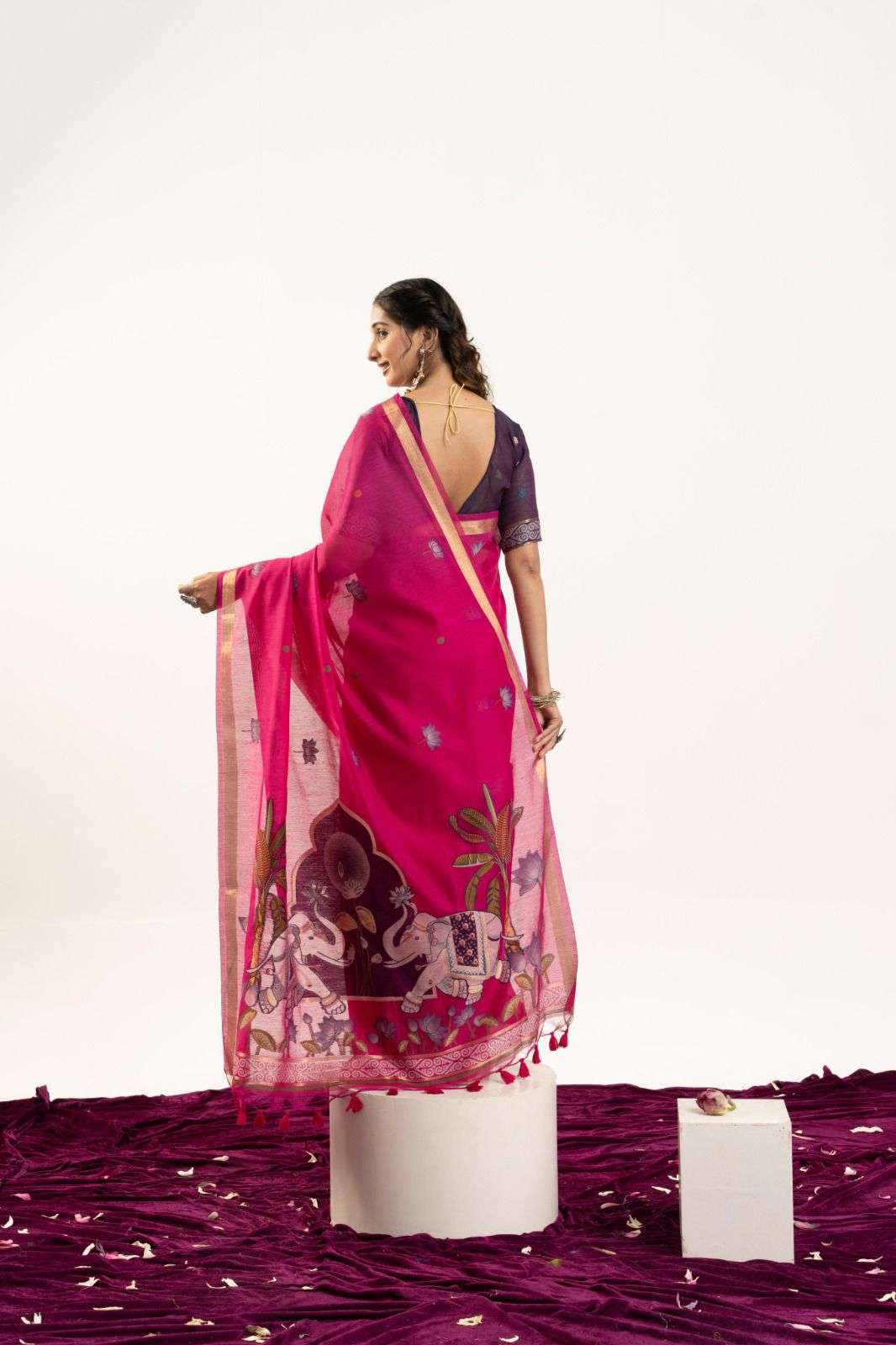 NEW LAUNCHING PREMIUM SOFT MUGA COTTON ELEPHANT SAREE COLLECTION