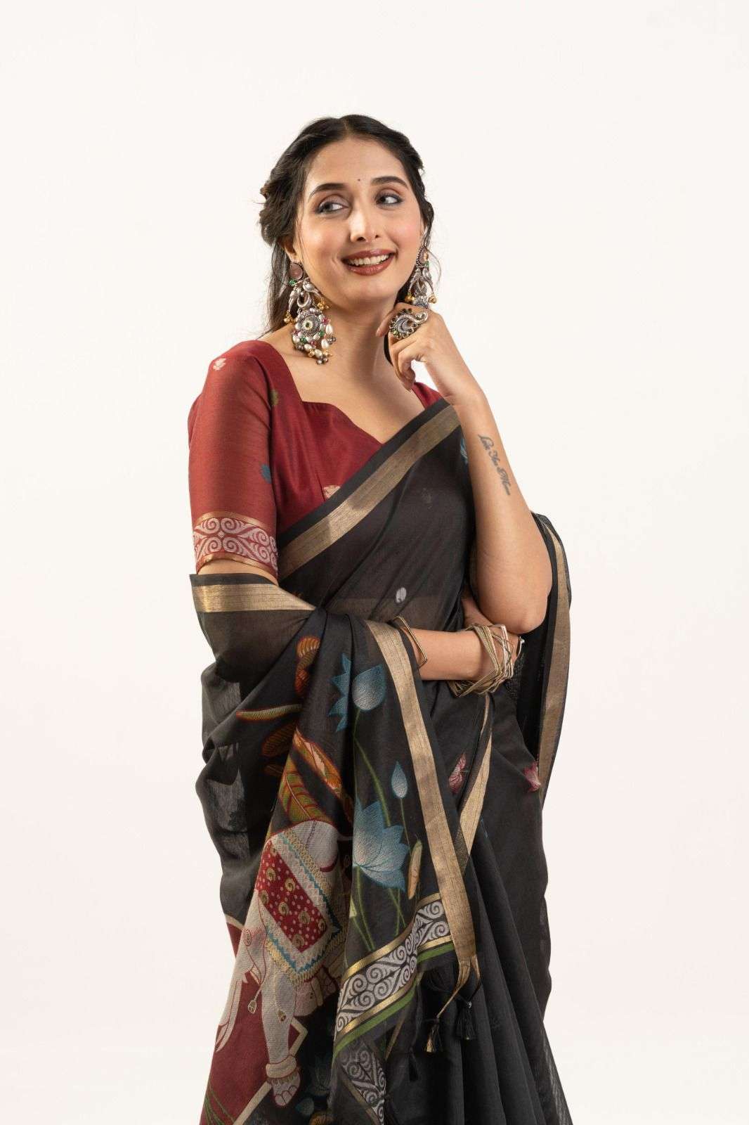 NEW LAUNCHING PREMIUM SOFT MUGA COTTON ELEPHANT SAREE COLLECTION