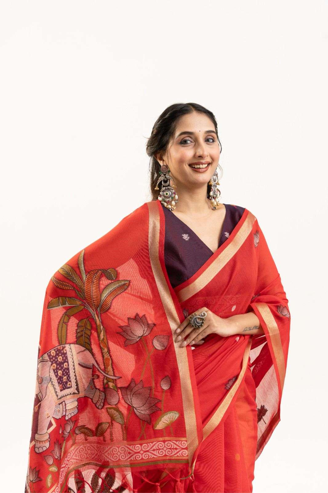 NEW LAUNCHING PREMIUM SOFT MUGA COTTON ELEPHANT SAREE COLLECTION