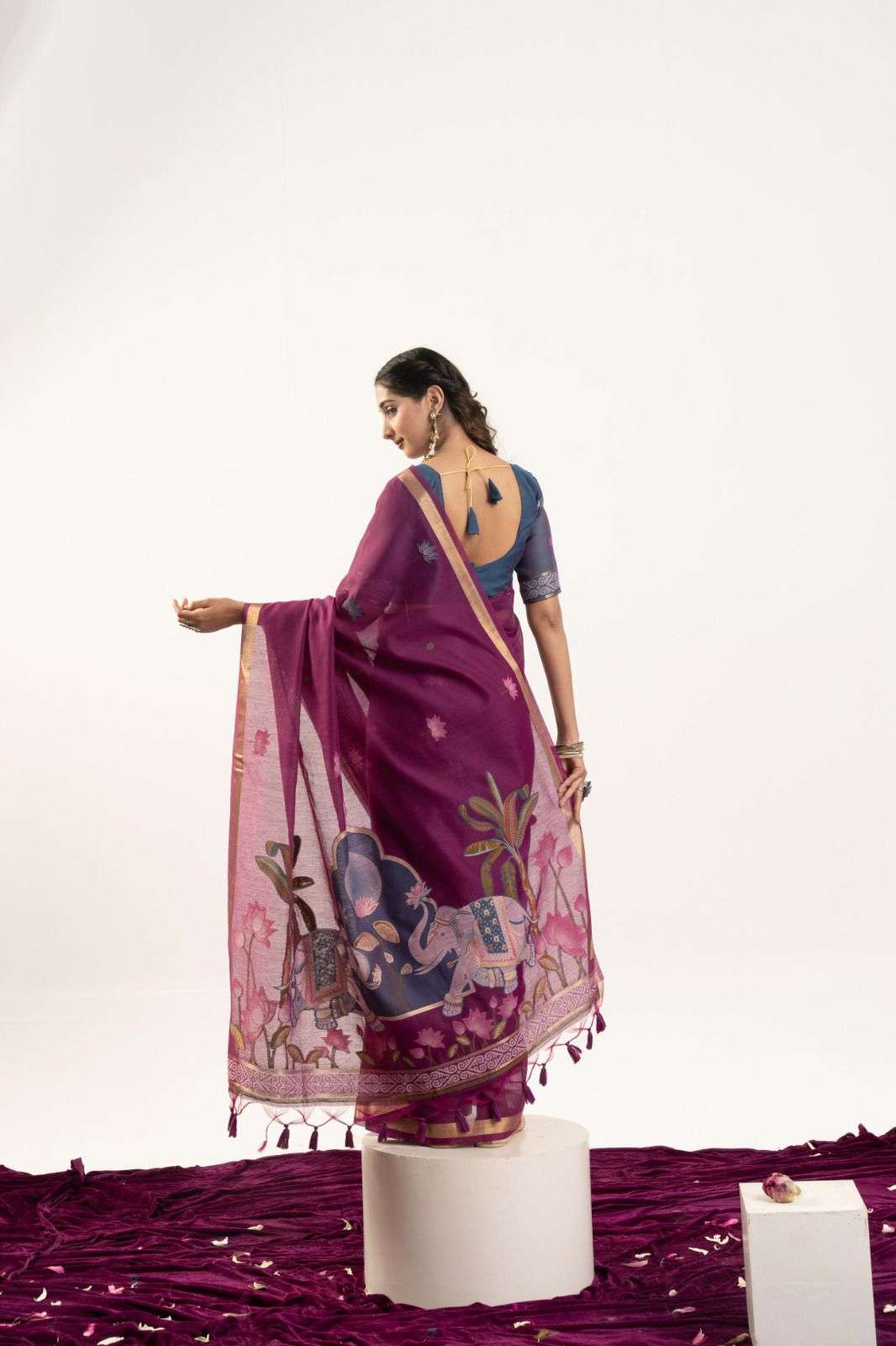 NEW LAUNCHING PREMIUM SOFT MUGA COTTON ELEPHANT SAREE COLLECTION