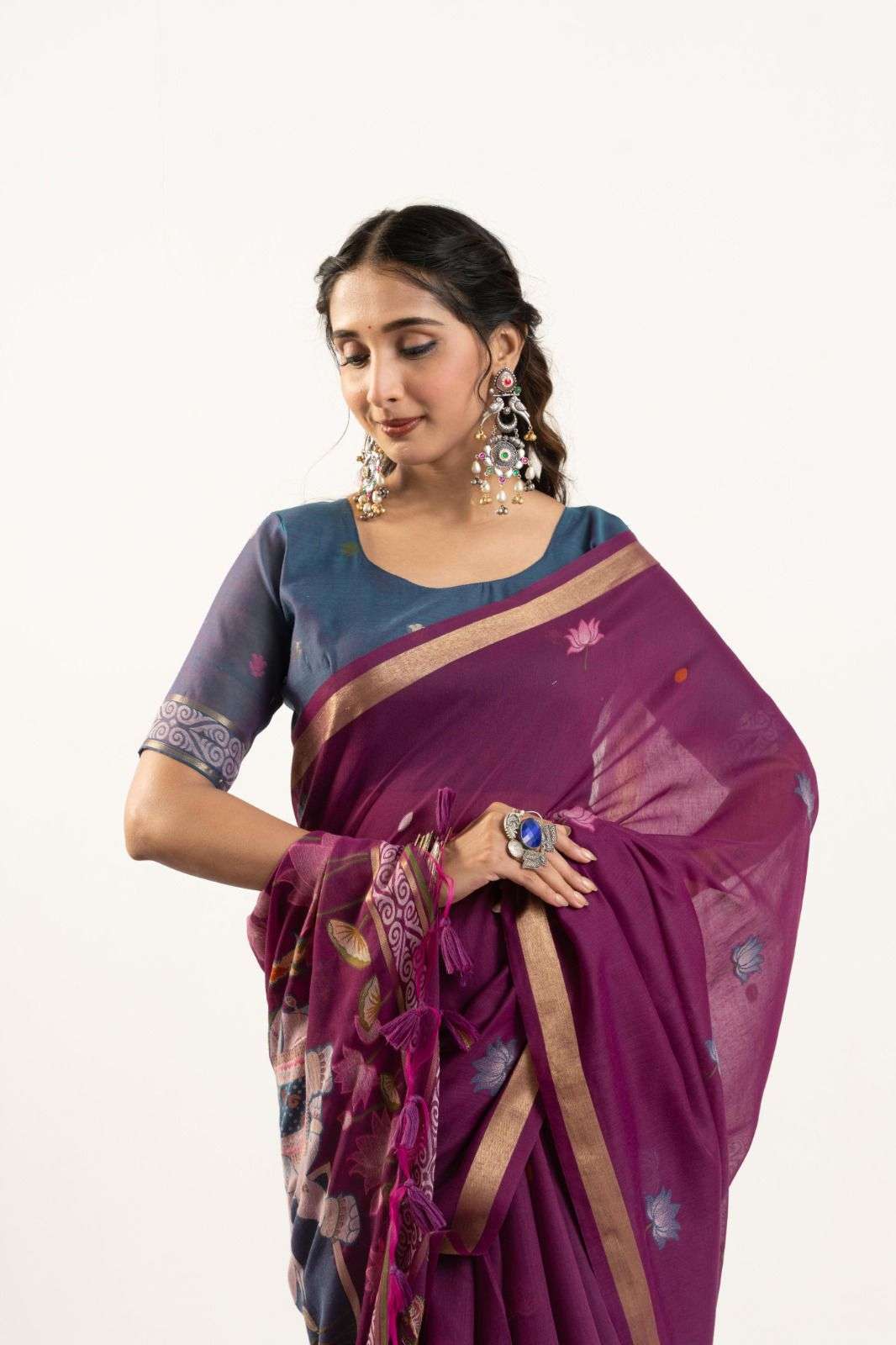 NEW LAUNCHING PREMIUM SOFT MUGA COTTON ELEPHANT SAREE COLLECTION