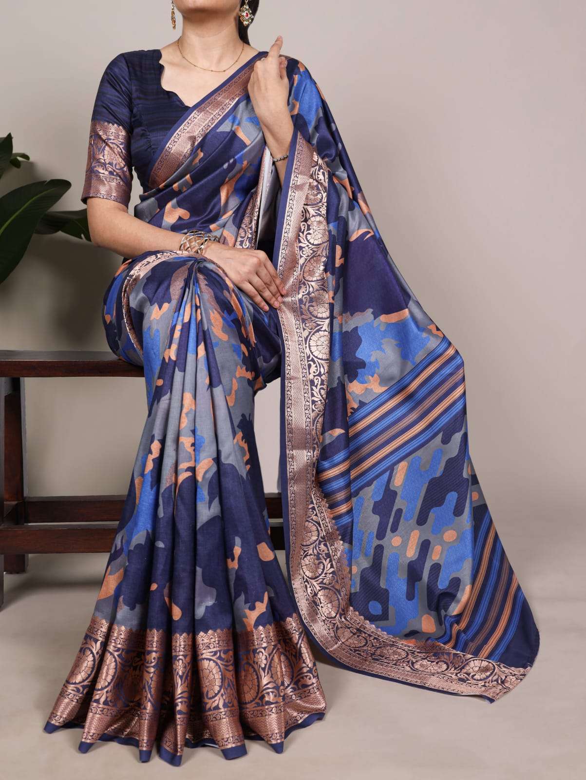 NEW LAUNCHING TASAR SILK WITH VISCOSE BORDER PRINTED SAREE