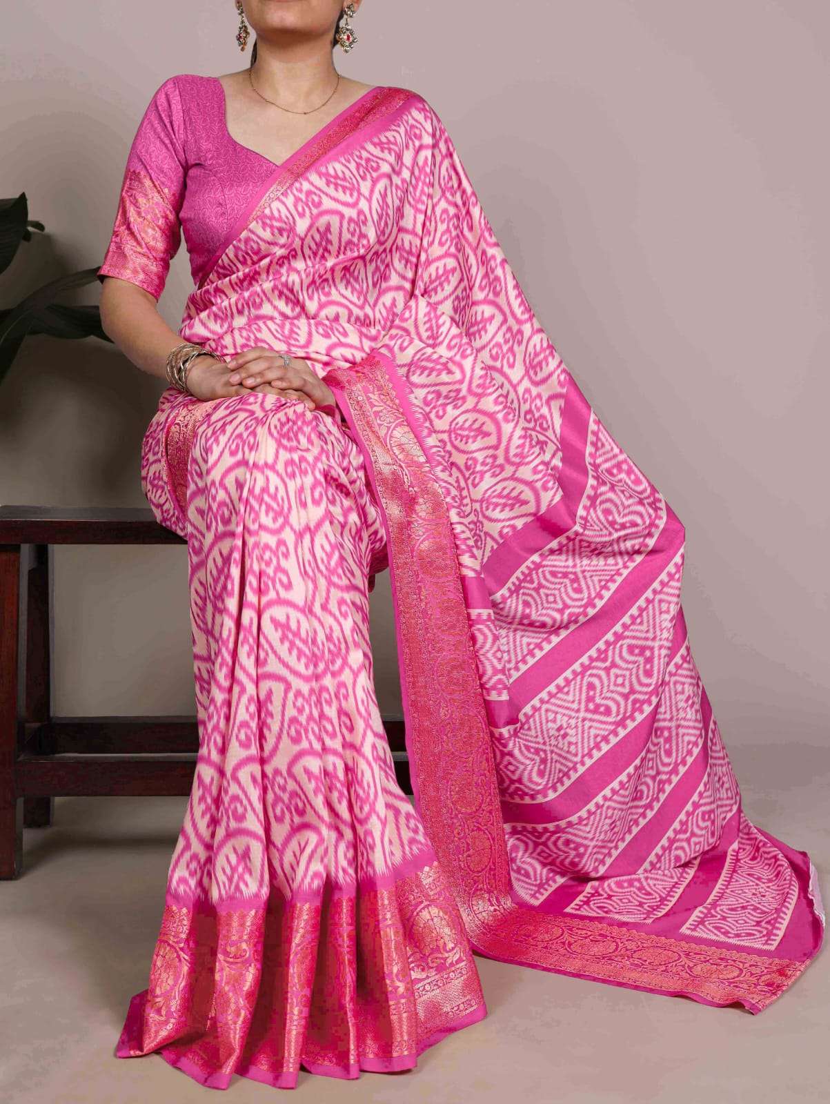 NEW LAUNCHING TASAR SILK WITH VISCOSE BORDER PRINTED SAREE