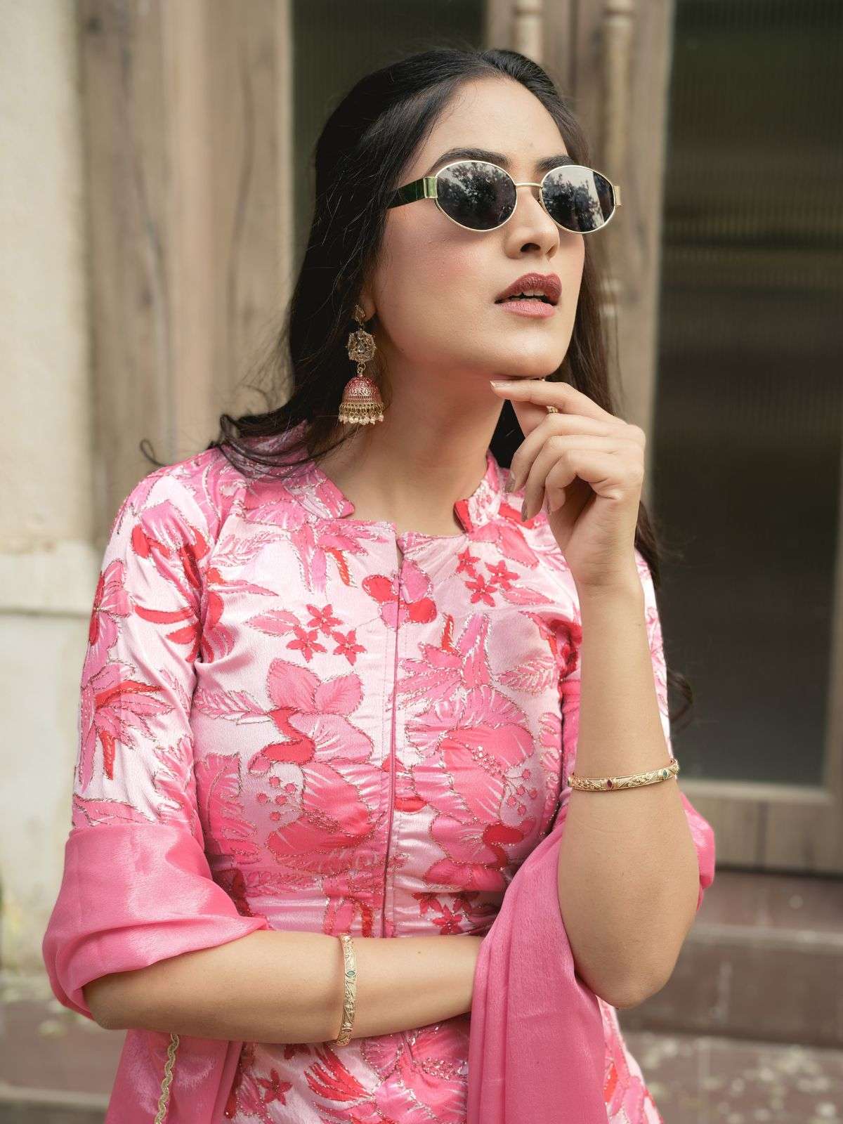NEW TREANDING CHINON FEBRIC CROP TOP, PLAZZO WITH DUPATTA 