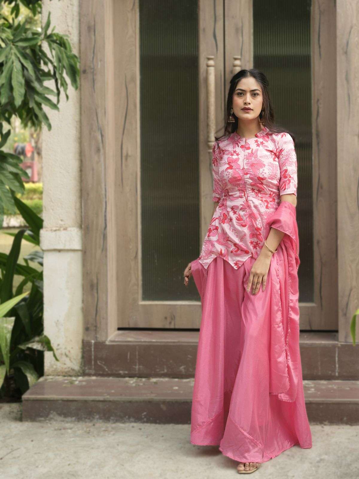 NEW TREANDING CHINON FEBRIC CROP TOP, PLAZZO WITH DUPATTA 