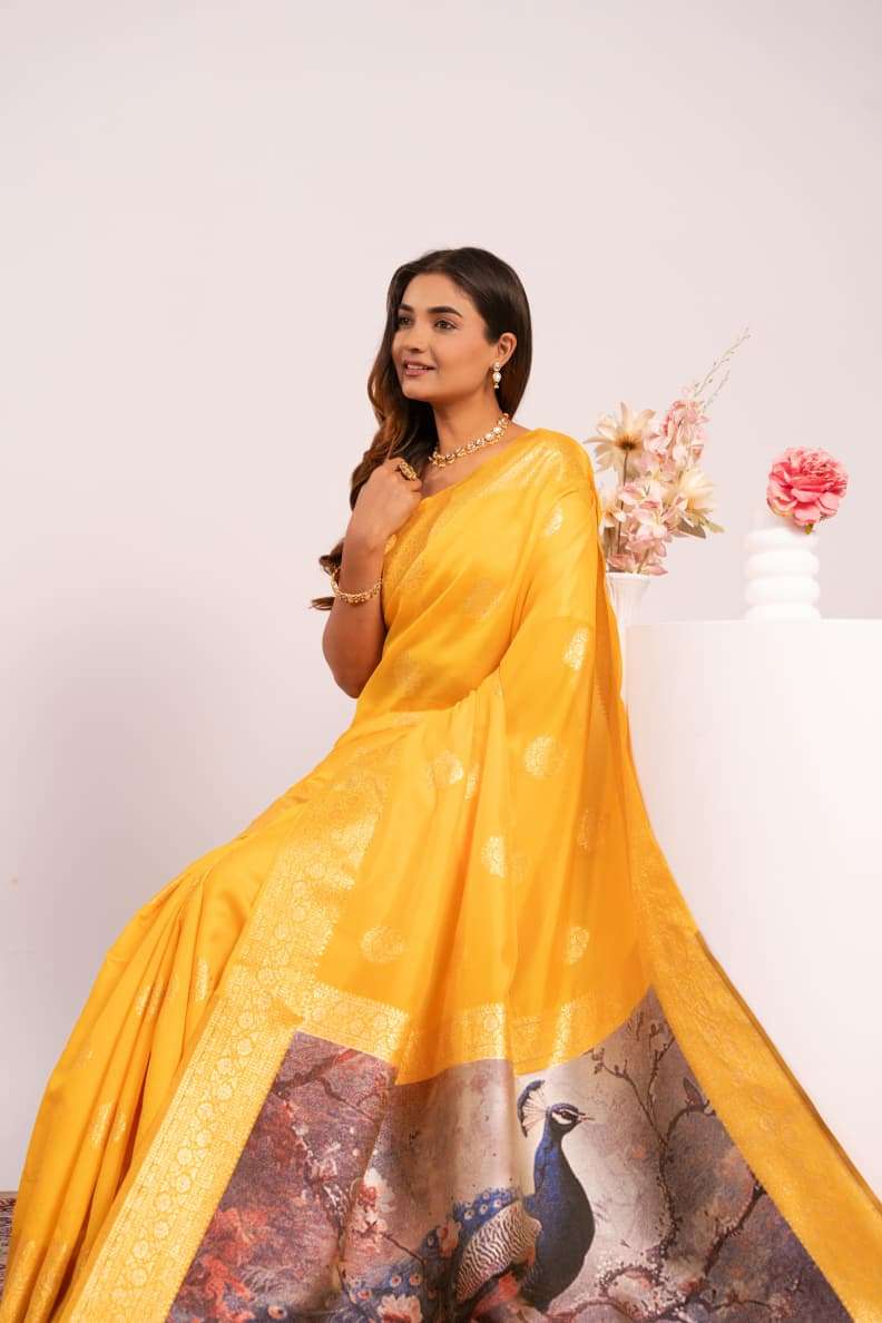PREMIUM SOFT BANARASI SILK SAREE WITH ZARI BORDER COLLECTION
