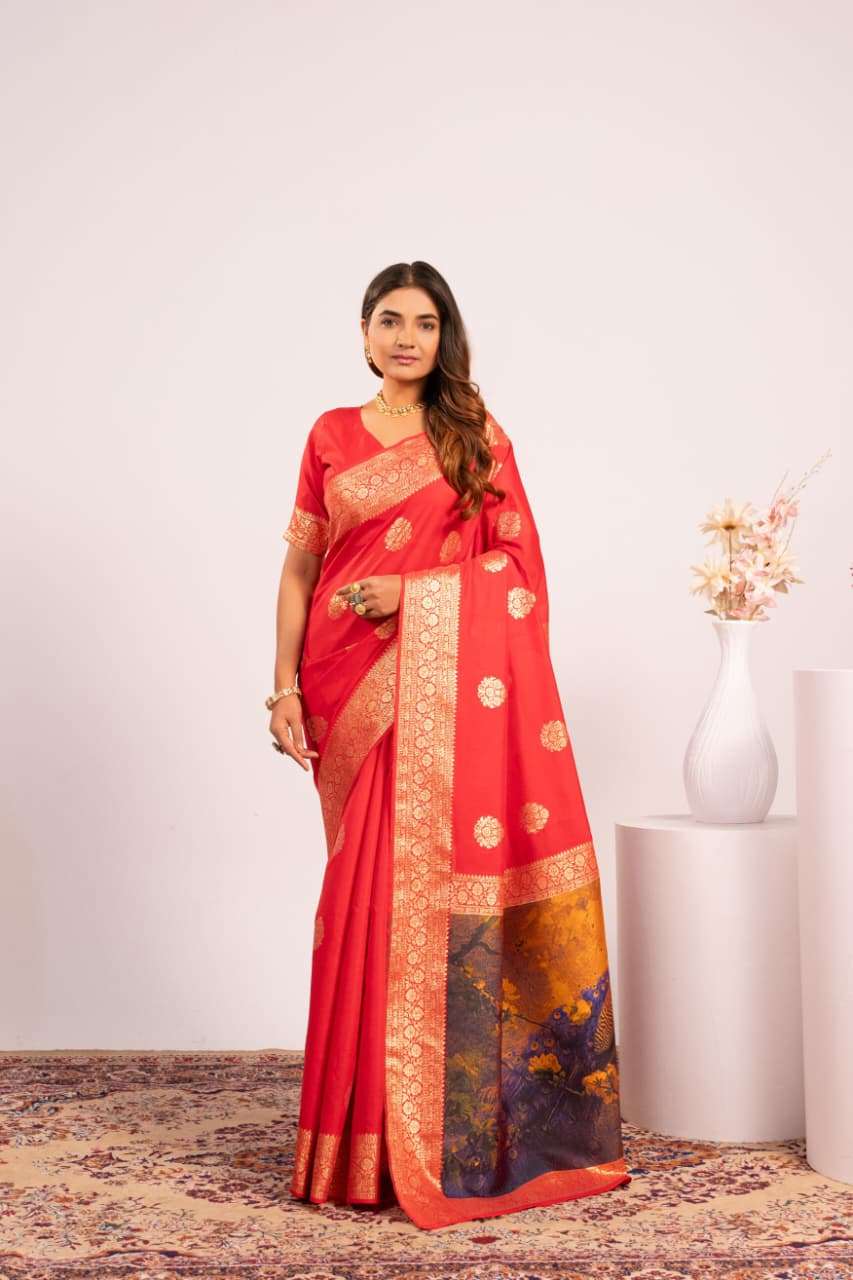PREMIUM SOFT BANARASI SILK SAREE WITH ZARI BORDER COLLECTION