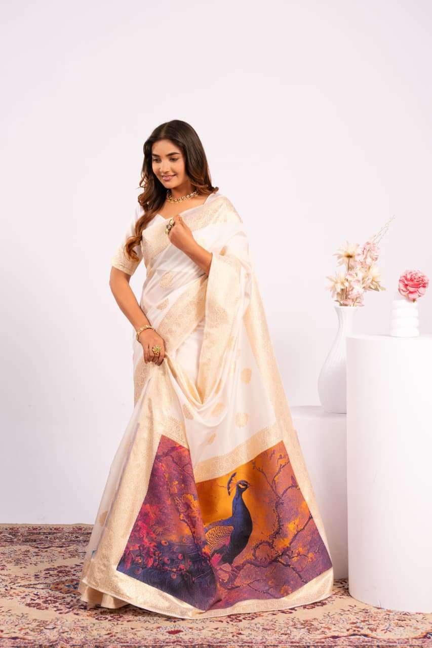 PREMIUM SOFT BANARASI SILK SAREE WITH ZARI BORDER COLLECTION