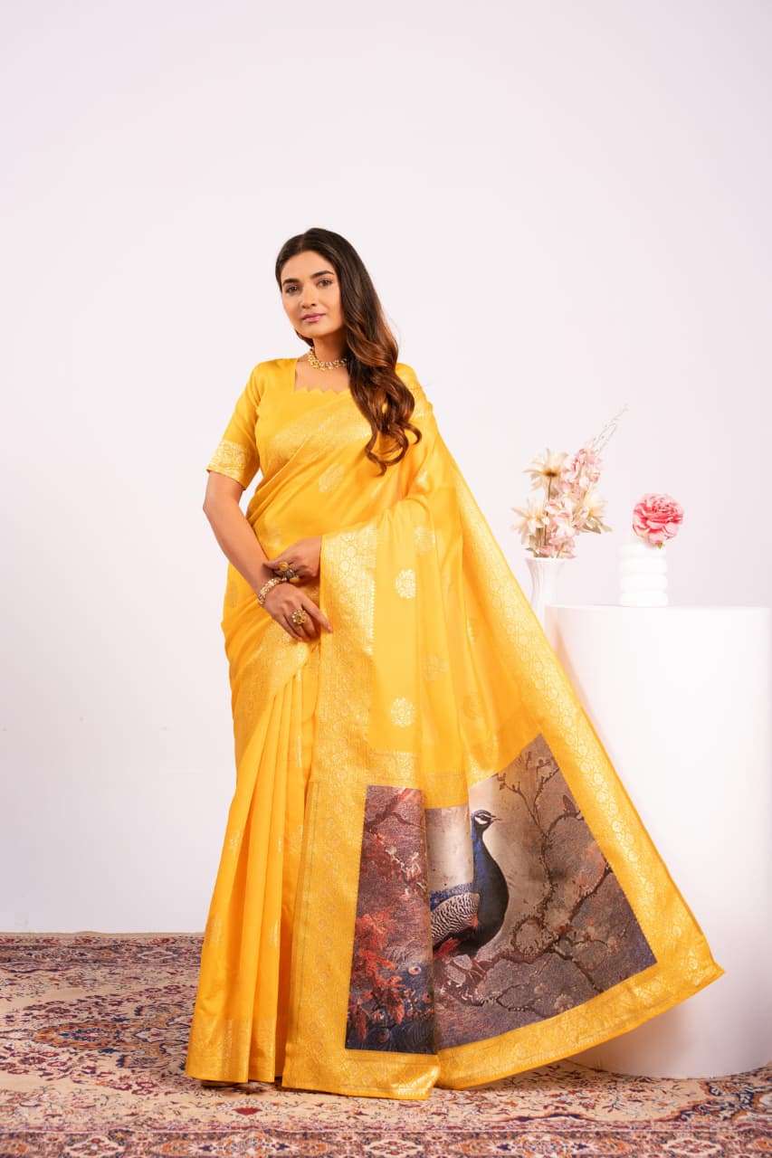 PREMIUM SOFT BANARASI SILK SAREE WITH ZARI BORDER COLLECTION
