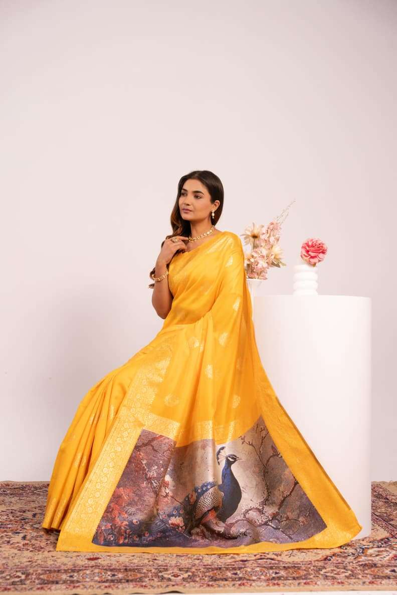 PREMIUM SOFT BANARASI SILK SAREE WITH ZARI BORDER COLLECTION