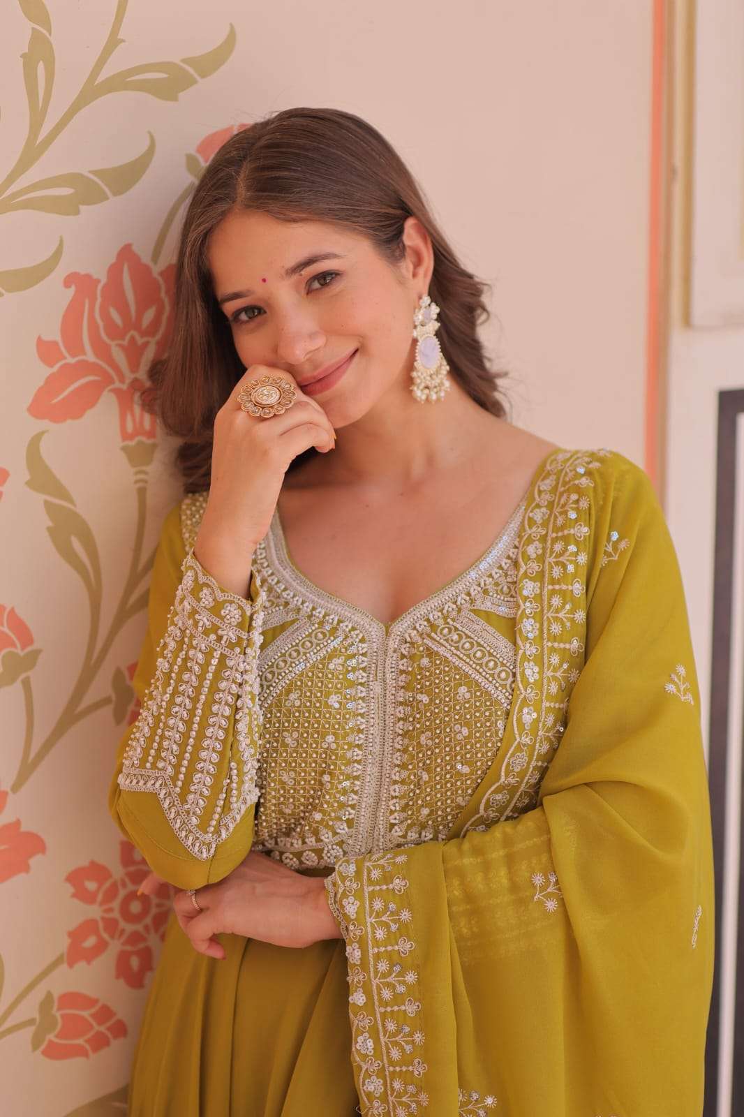 PREMIUM STAR GEORGETTE WITH RICH SEQUENCE CODING AND BEADS EMBROIDERY WORK READYMADE GOWN-DUPATTA SET 