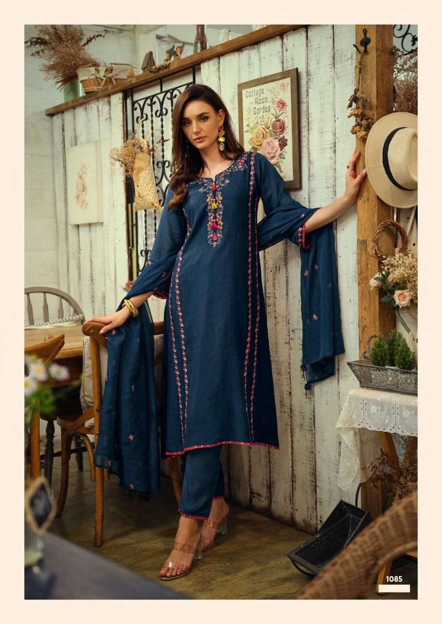 PRM INDIA LAUNCHING NEW CHANDERI FABRIC KURTI SET POORVA CATALOG