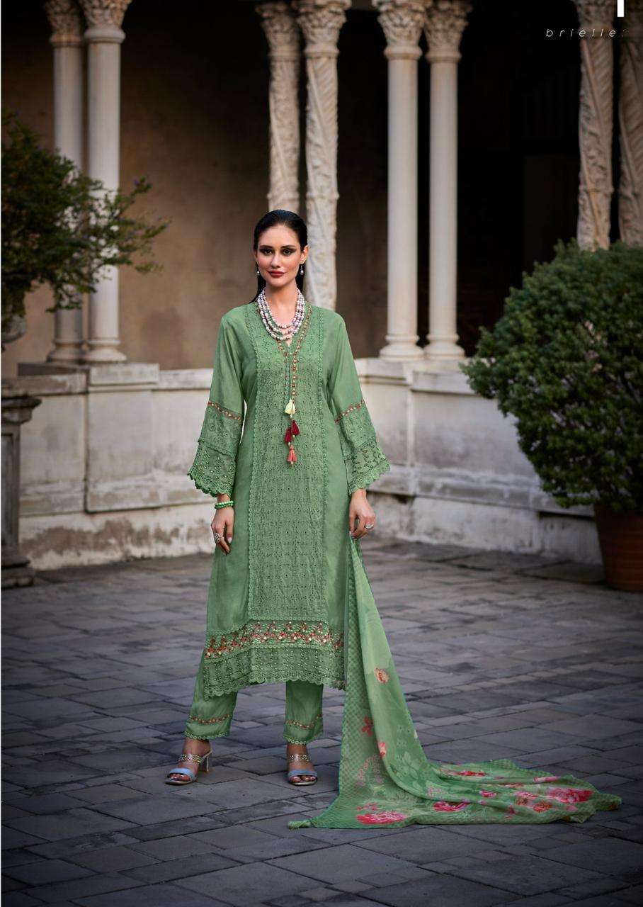 PRM INDIA LAUNCHING NEW PURE MUSLIN FABRIC KURTI SET BRI-ELLE CATALOG