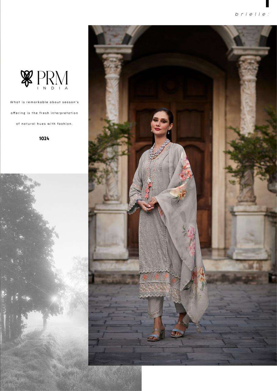 PRM INDIA LAUNCHING NEW PURE MUSLIN FABRIC KURTI SET BRI-ELLE CATALOG